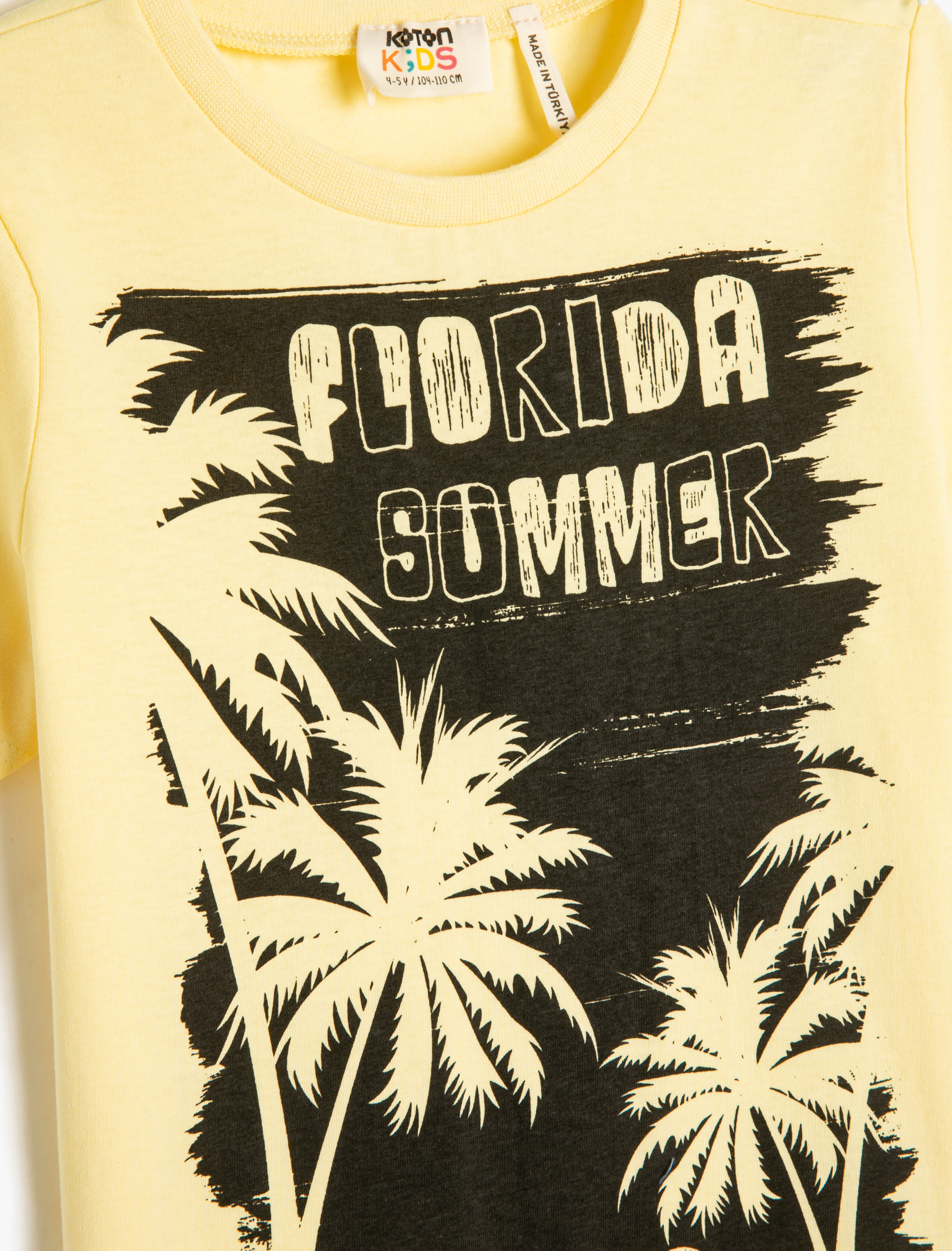  Erkek Çocuk Baskılı Kısa Kollu Tişört Bisiklet Yaka Pamuklu