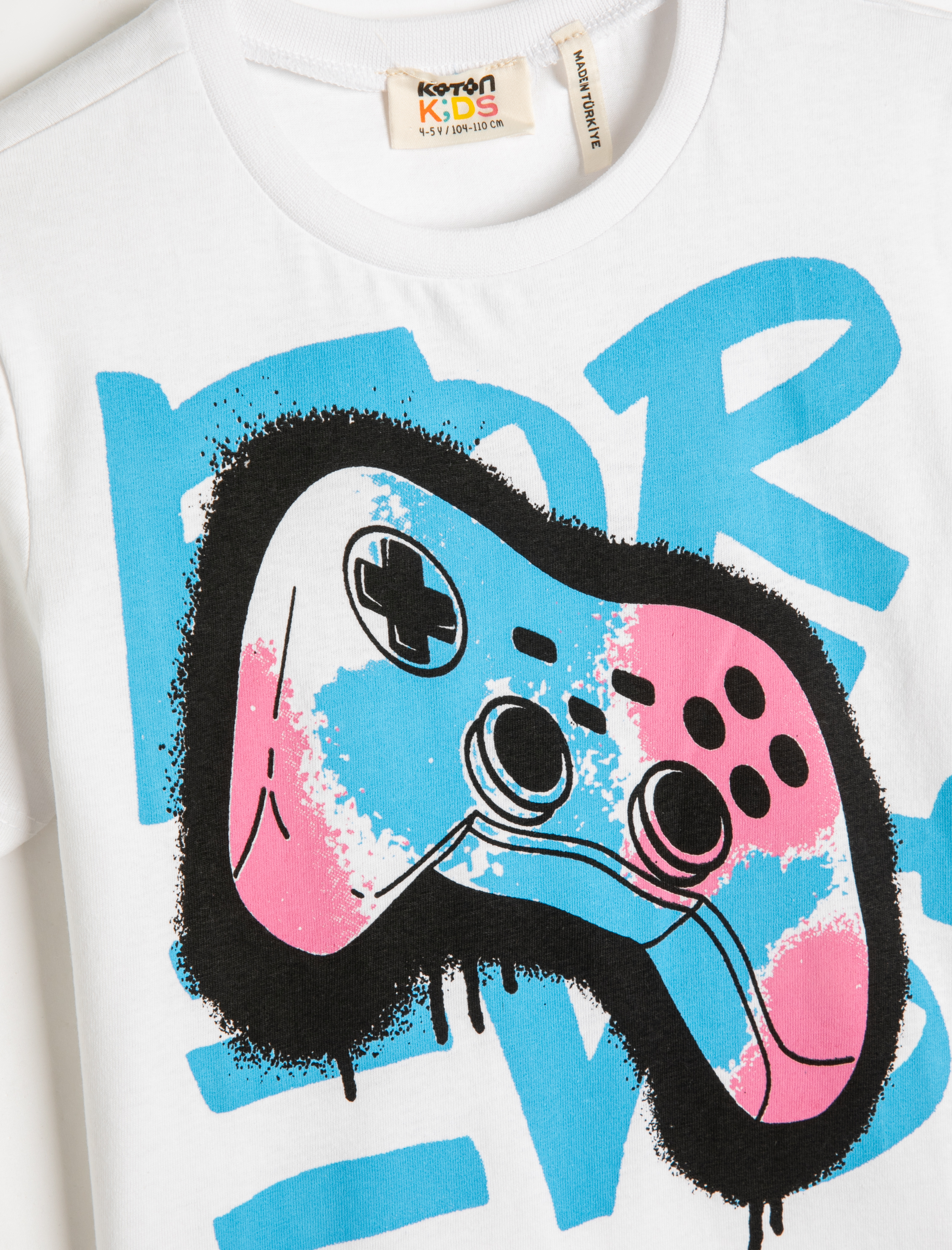  Erkek Çocuk Kısa Kollu Tişört Baskılı Bisiklet Yaka Pamuklu