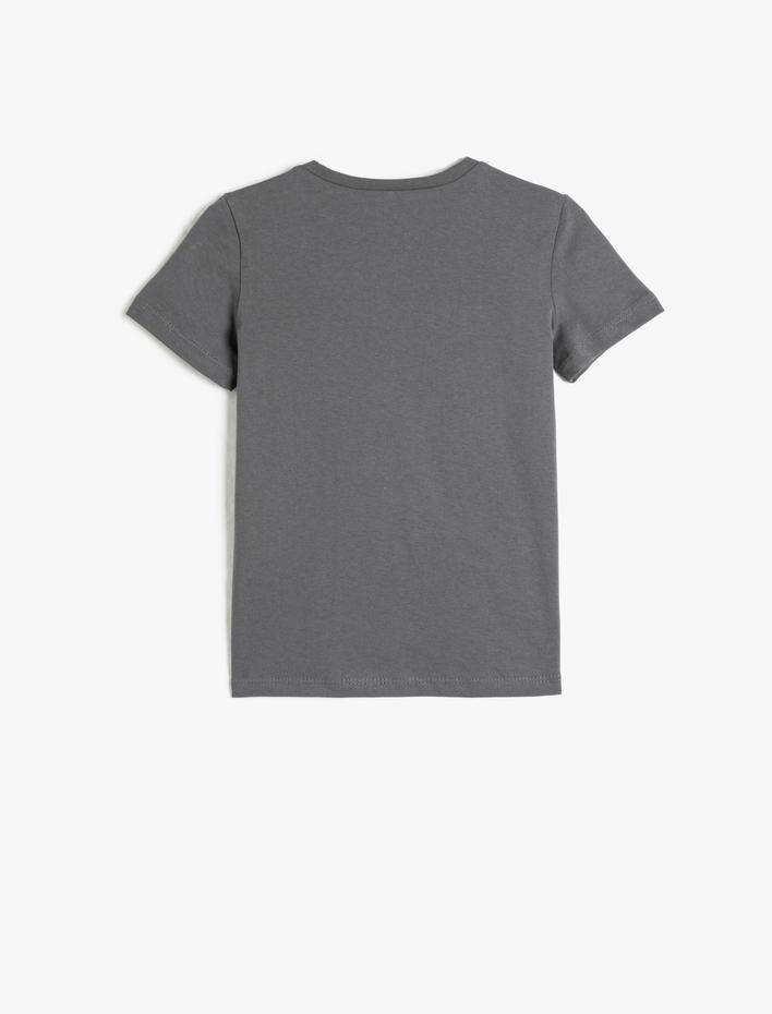 Erkek Çocuk Slogan Baskılı Kısa Kollu Tişört Bisiklet Yaka Pamuklu