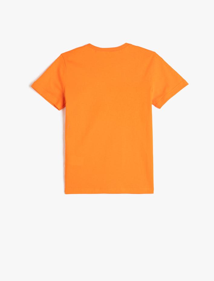 Erkek Çocuk Slogan Baskılı Kısa Kollu Tişört Bisiklet Yaka Pamuklu