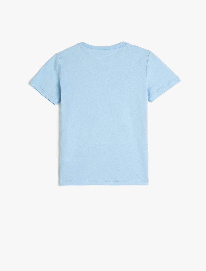 Erkek Çocuk Baskılı Kısa Kollu Tişört Bisiklet Yaka Pamuklu