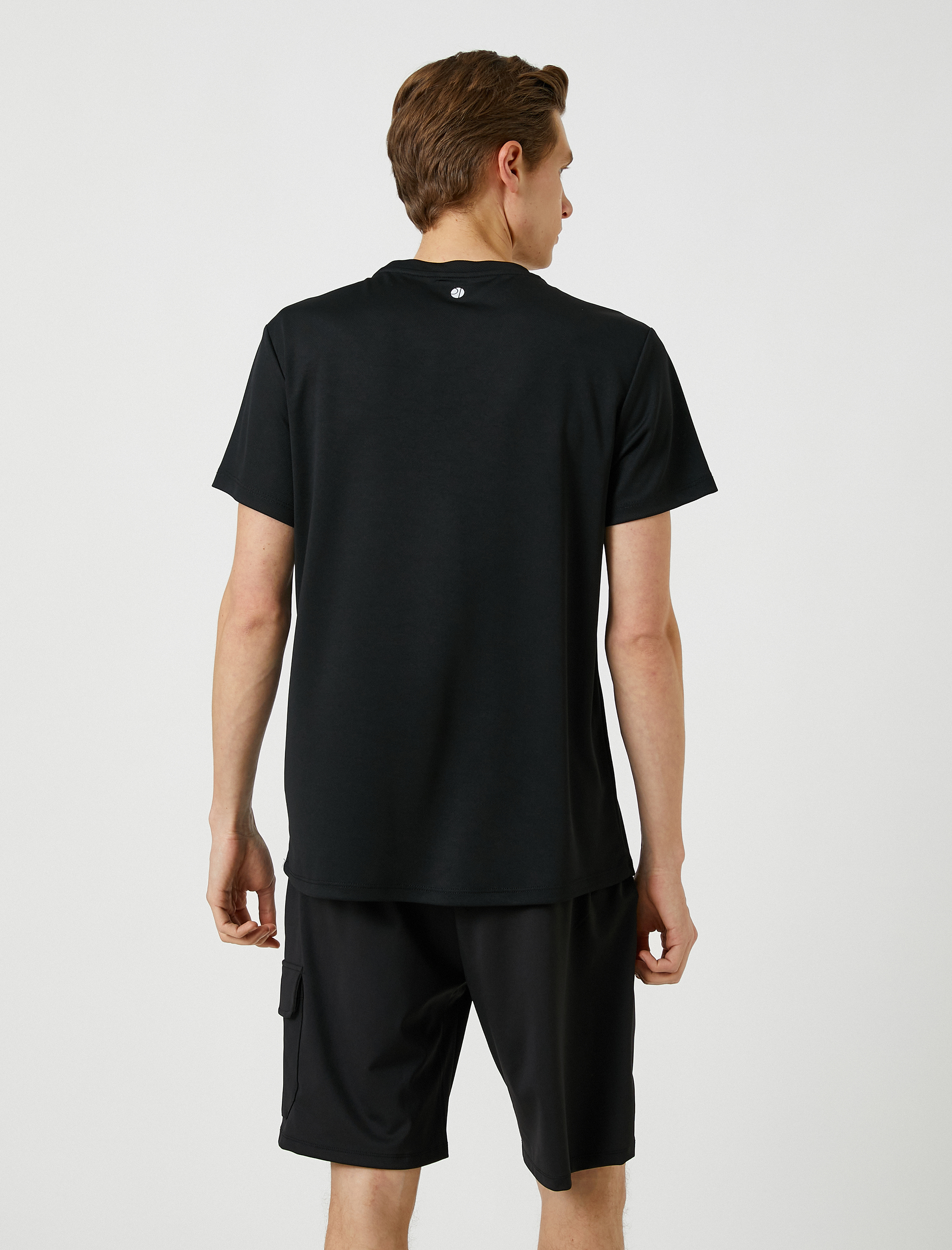   Spor Tişört Slogan Baskılı Bisiklet Yaka Kısa Kollu