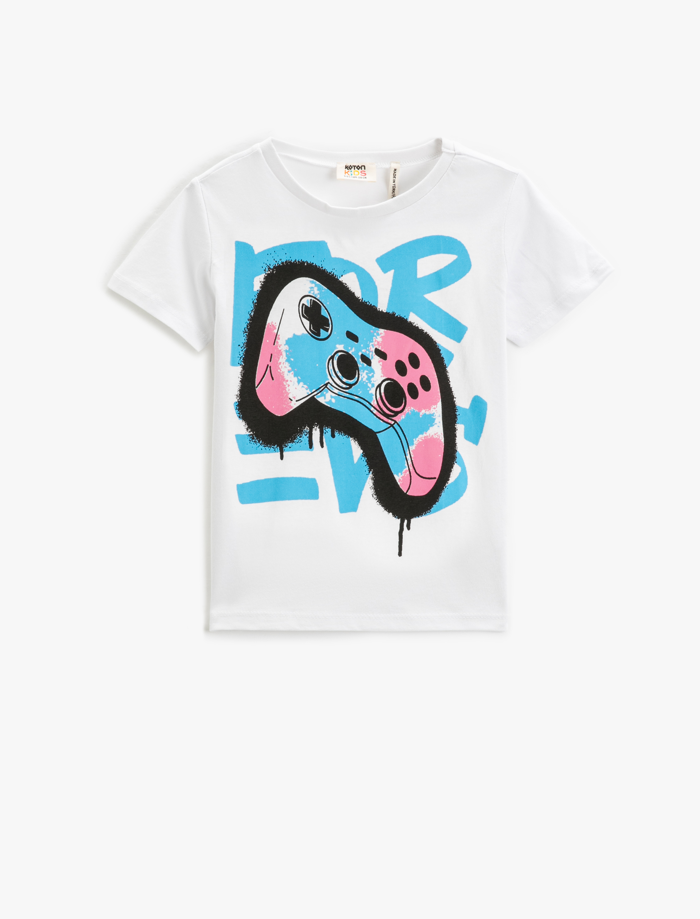  Erkek Çocuk Kısa Kollu Tişört Baskılı Bisiklet Yaka Pamuklu