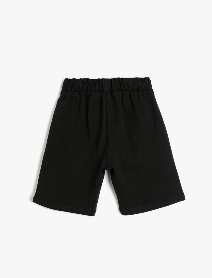 Erkek Çocuk Beli Lastikli Şort Cepli Baskı Detaylı Pamuklu