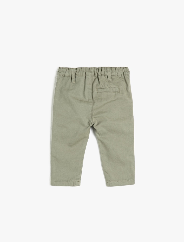 Erkek Bebek Pantolon Cepli Pamuklu Beli Ayarlanabilir Lastikli