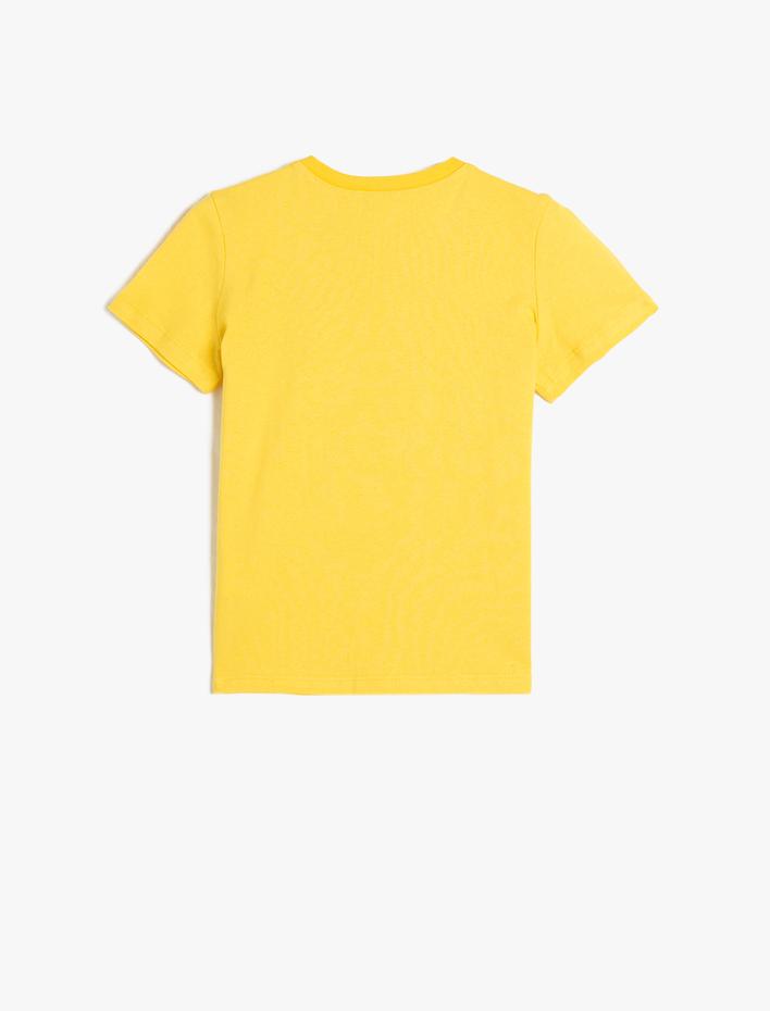 Erkek Çocuk Tişört Kısa Kollu Bisiklet Yaka Baskılı Pamuklu