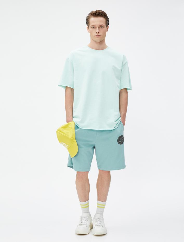  Şort Beli Bağlamalı Cepli Baskı Detaylı