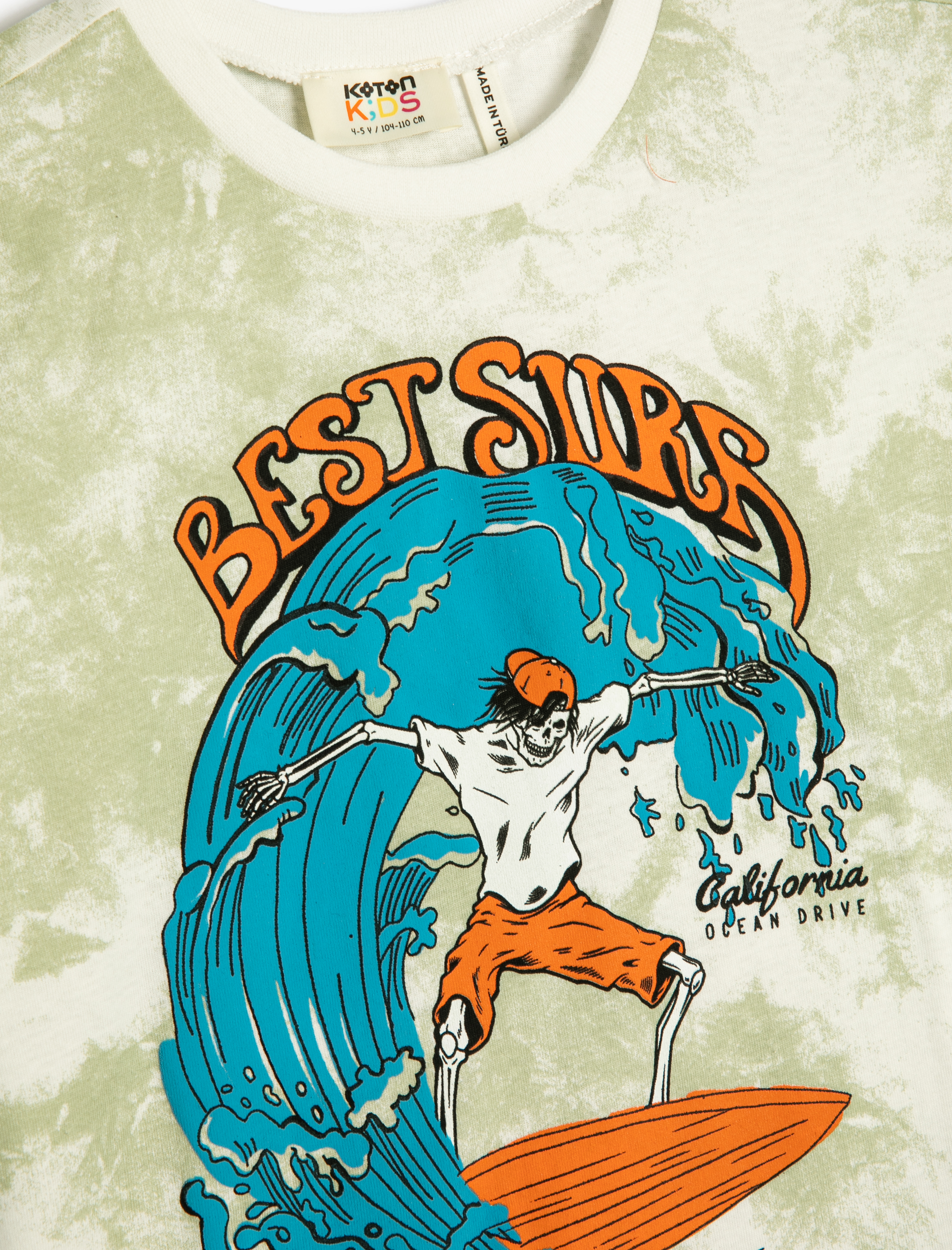  Erkek Çocuk Tişört Kısa Kollu Bisiklet Yaka Baskılı Pamuklu