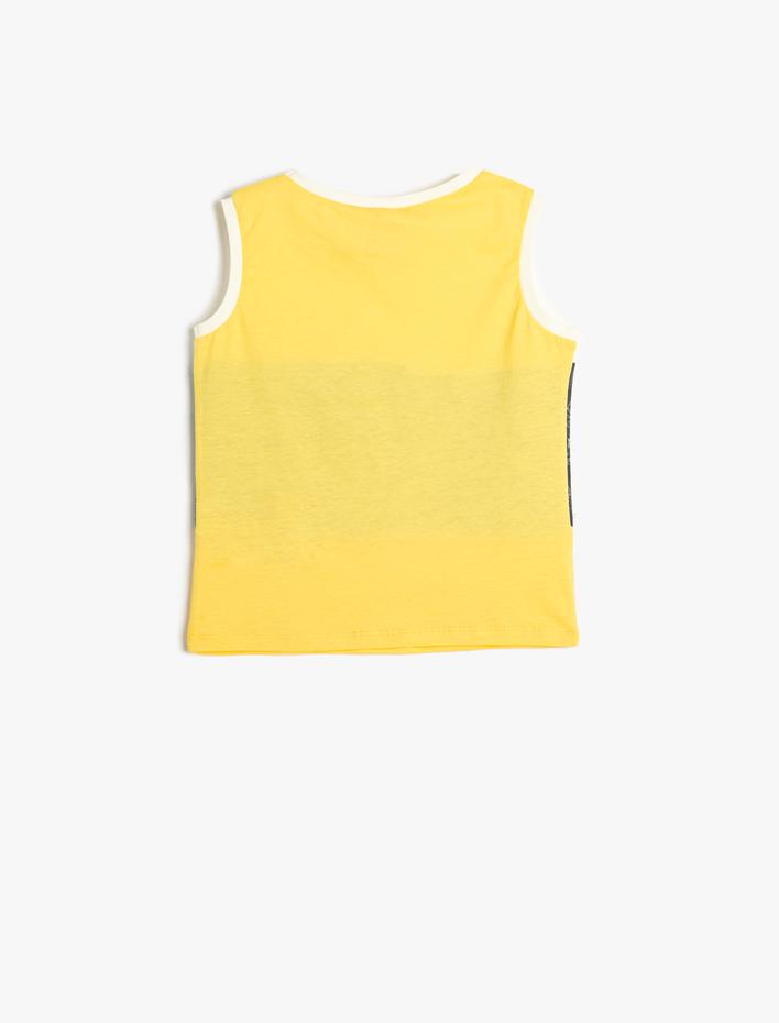 Erkek Bebek Kolsuz Tişört Renk Bloklu Yuvarlak Yaka Pamuklu