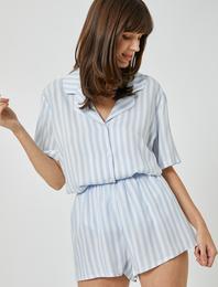 Pijama Altı Şort Mini Viskon Beli Lastikli