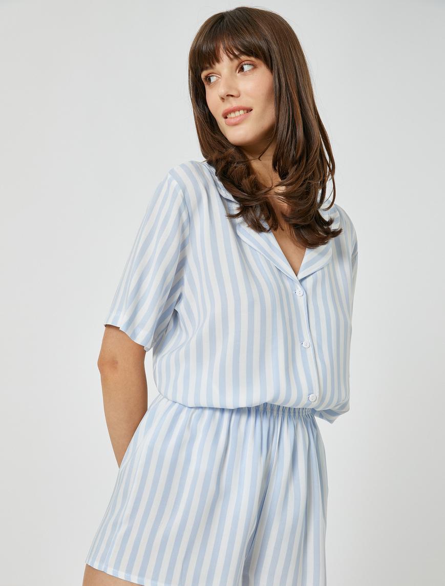   Pijama Altı Şort Mini Viskon Beli Lastikli