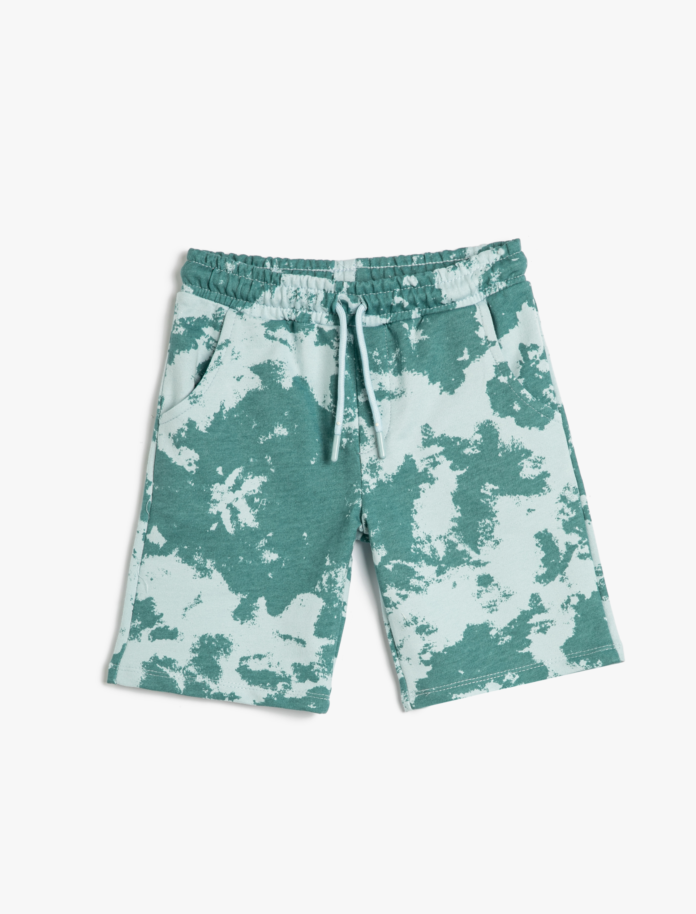  Erkek Çocuk Şort Batik Desenli Cepli Beli Bağlamalı Pamuklu