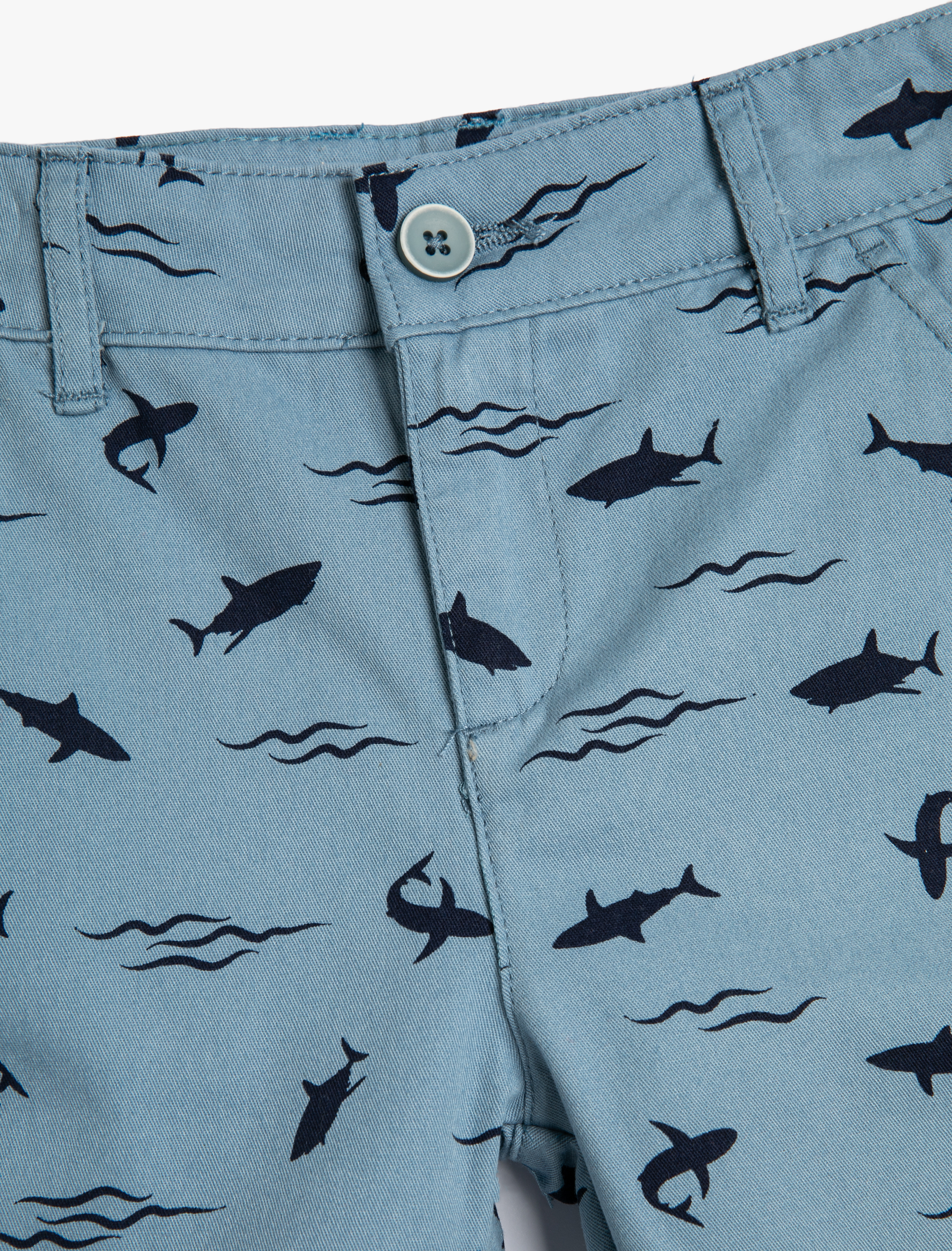  Erkek Çocuk Chino Şort Cepli Beli Lastikli Bağlamalı Pamuklu