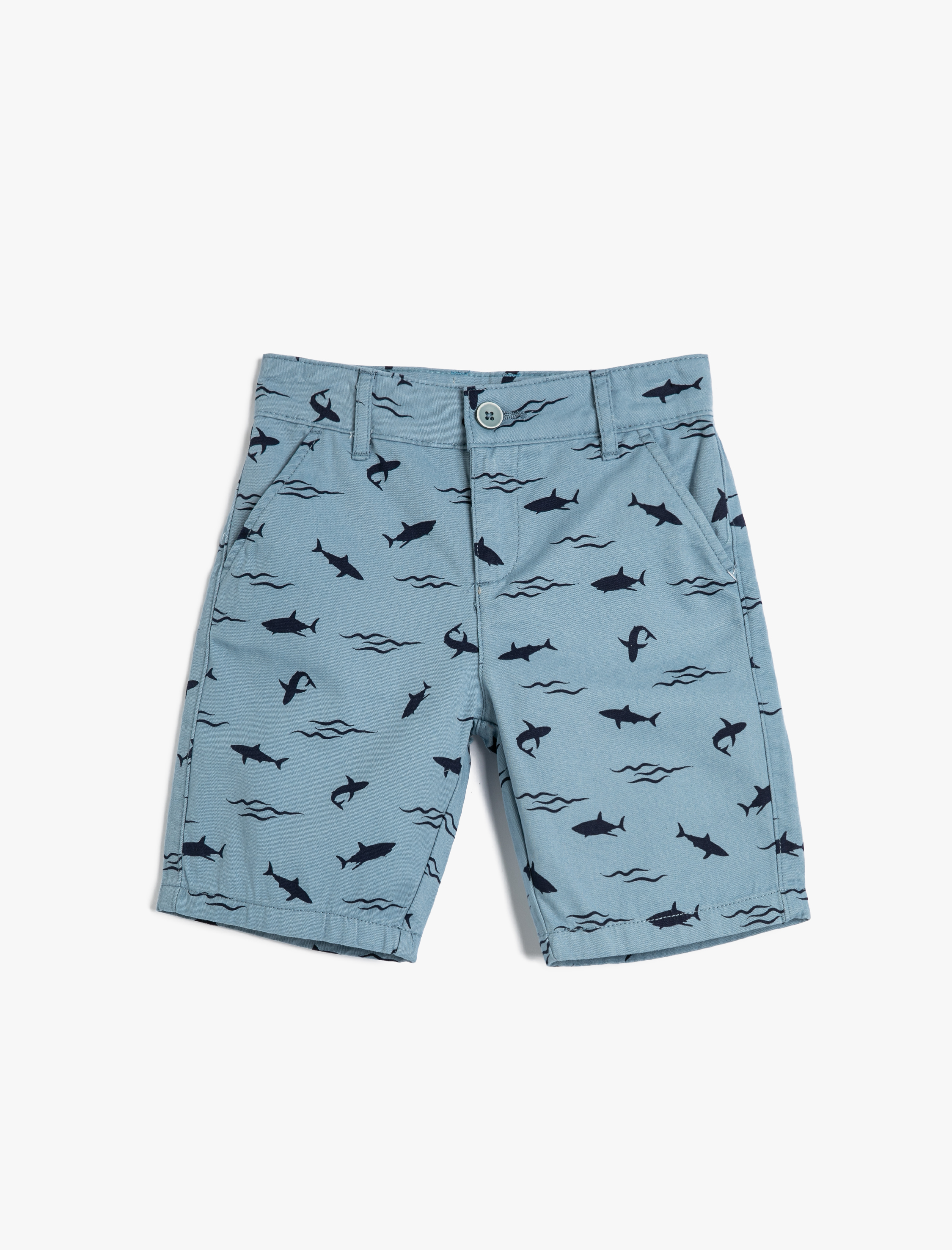  Erkek Çocuk Chino Şort Cepli Beli Lastikli Bağlamalı Pamuklu