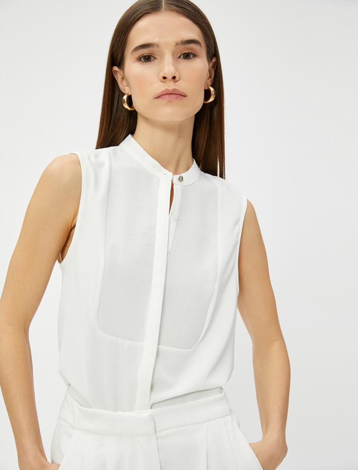  Kolsuz Gömlek Hakim Yaka Gizli Düğmeli