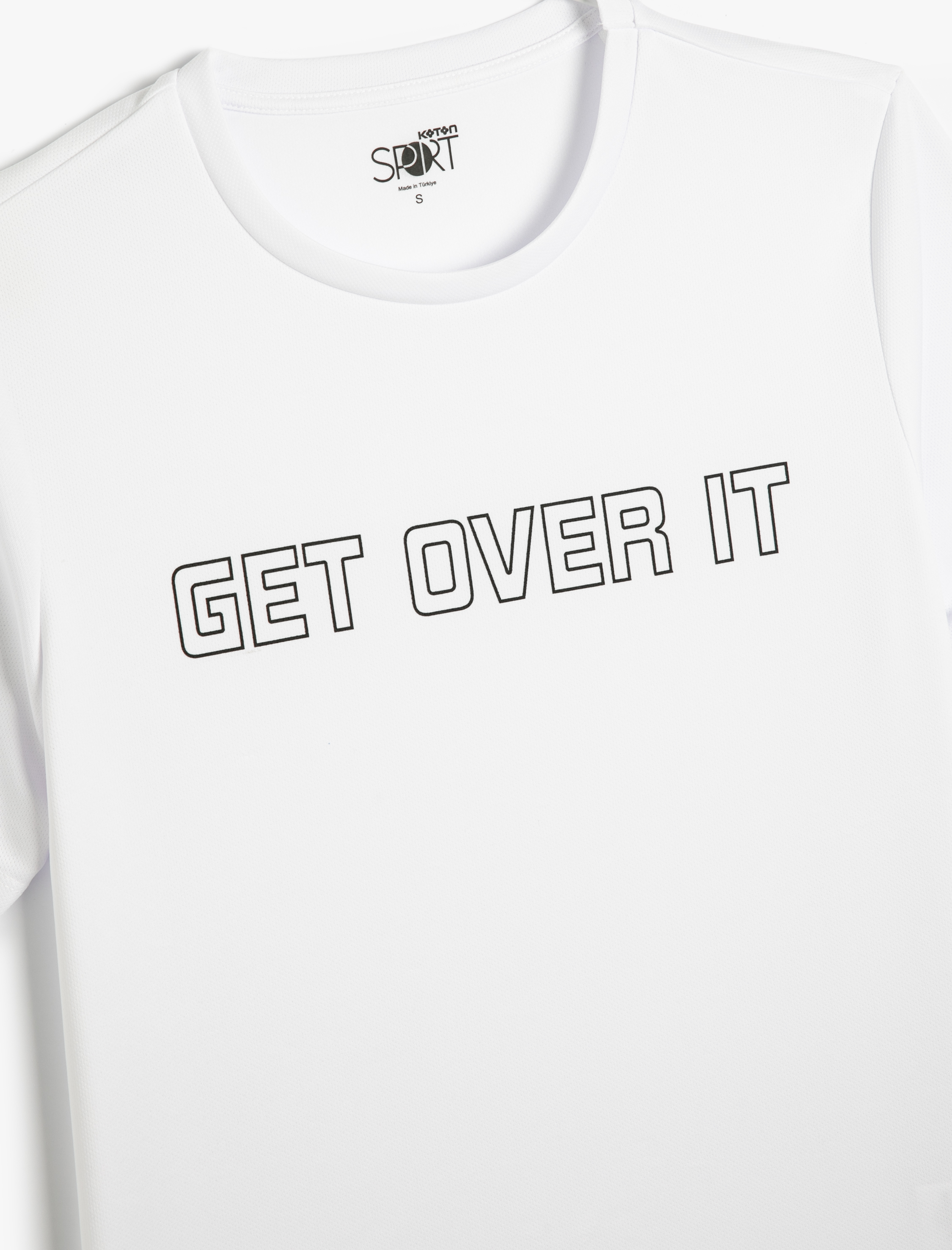   Spor Tişört Slogan Baskılı Bisiklet Yaka Kısa Kollu