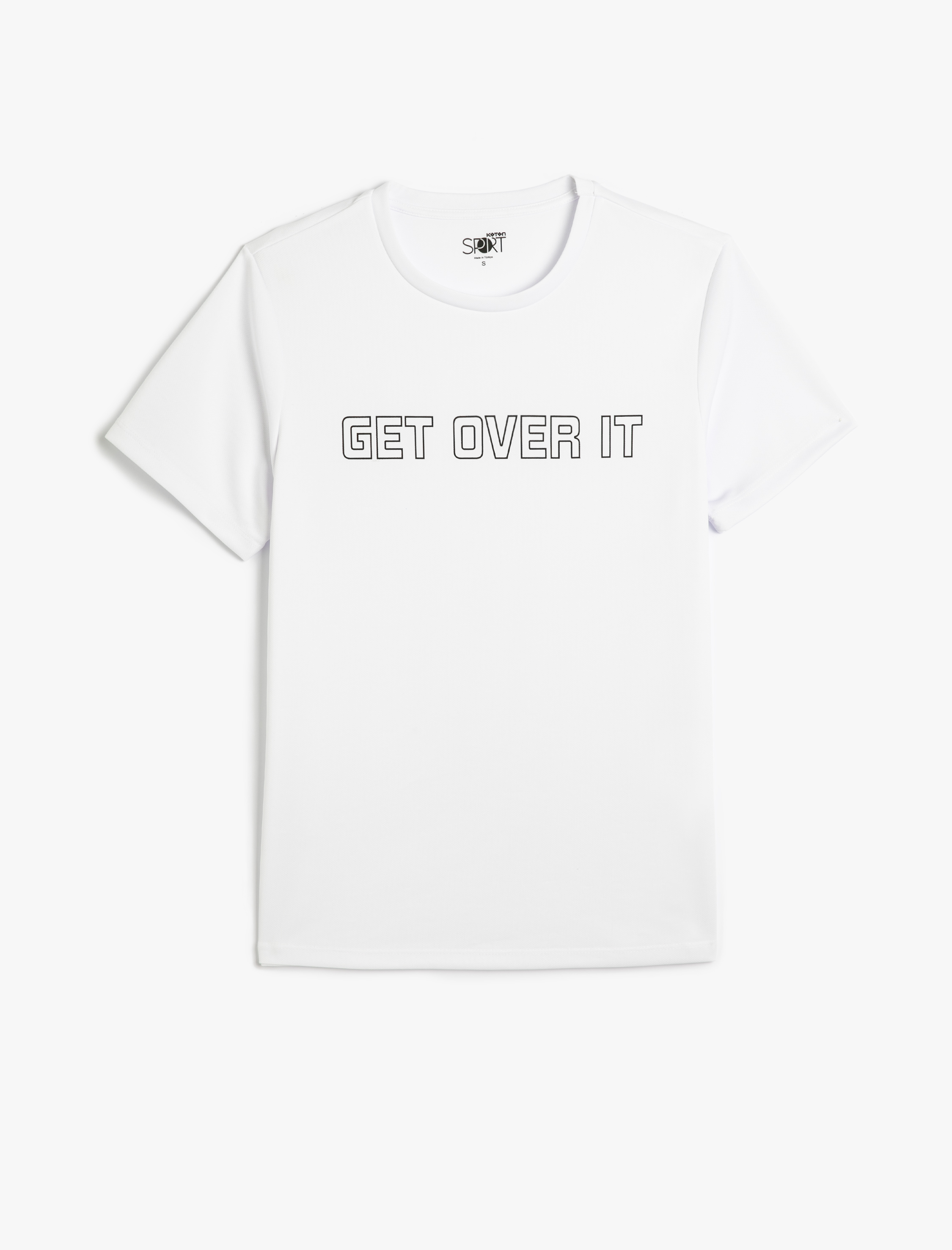   Spor Tişört Slogan Baskılı Bisiklet Yaka Kısa Kollu