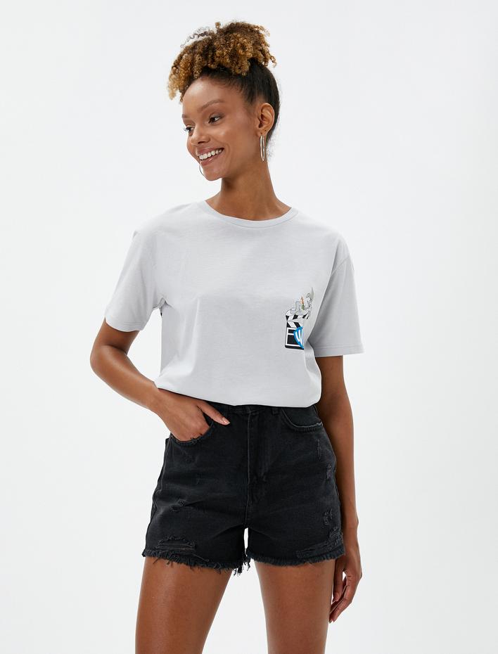  Bugs Bunny Tişört Lisanslı Baskılı Bisiklet Yaka Kısa Kollu