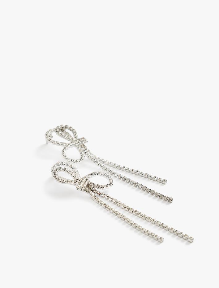 Kadın Fiyonk Küpe Taşlı Sallantılı