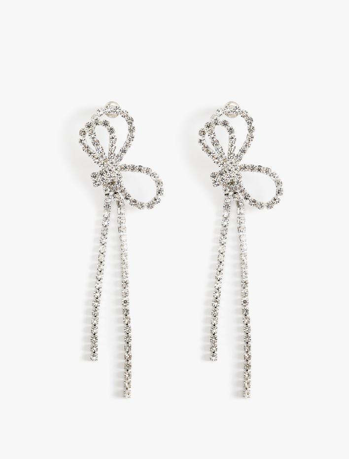 Kadın Fiyonk Küpe Taşlı Sallantılı