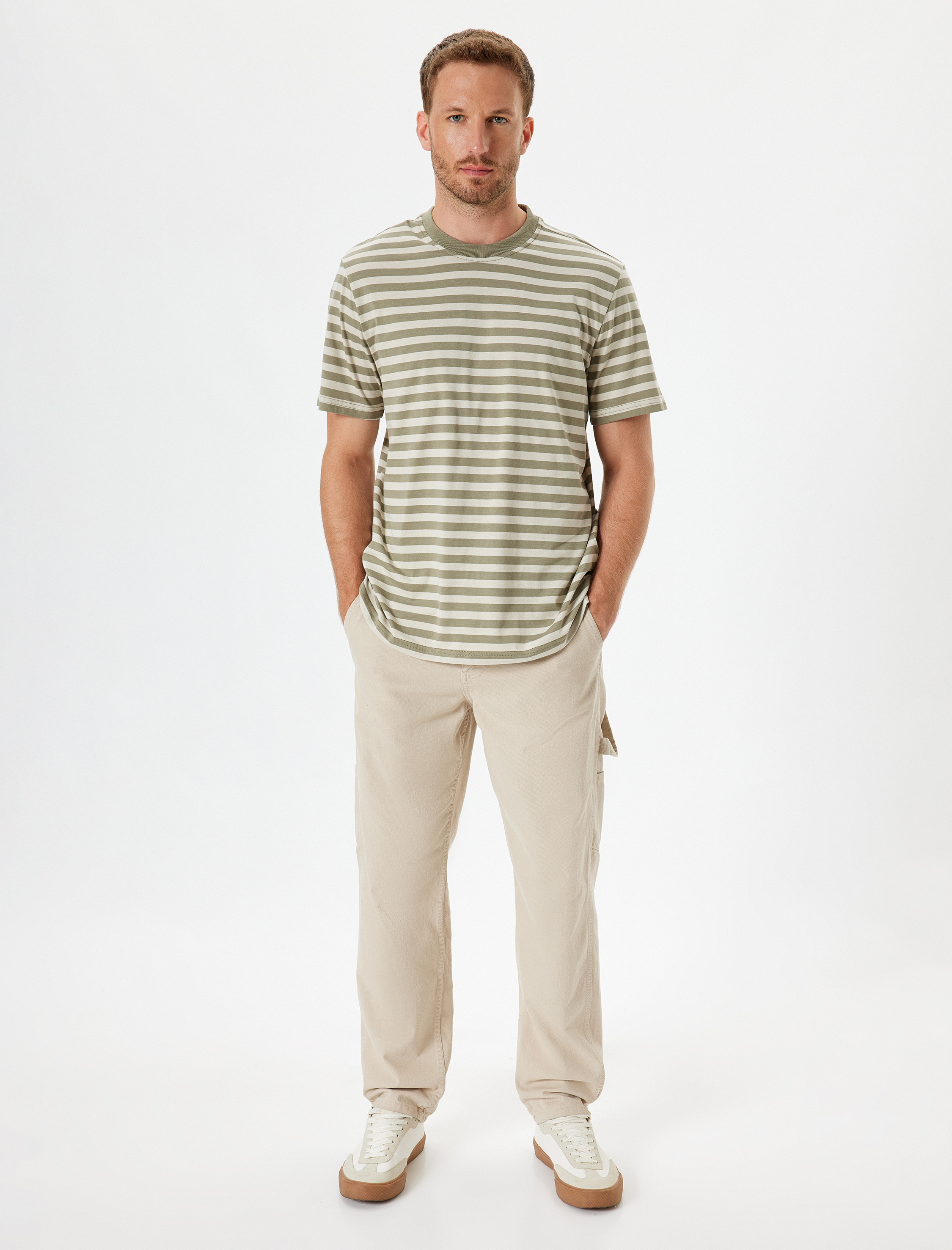   Basic Tişört Bisiklet Yaka Kısa Kollu Pamuklu