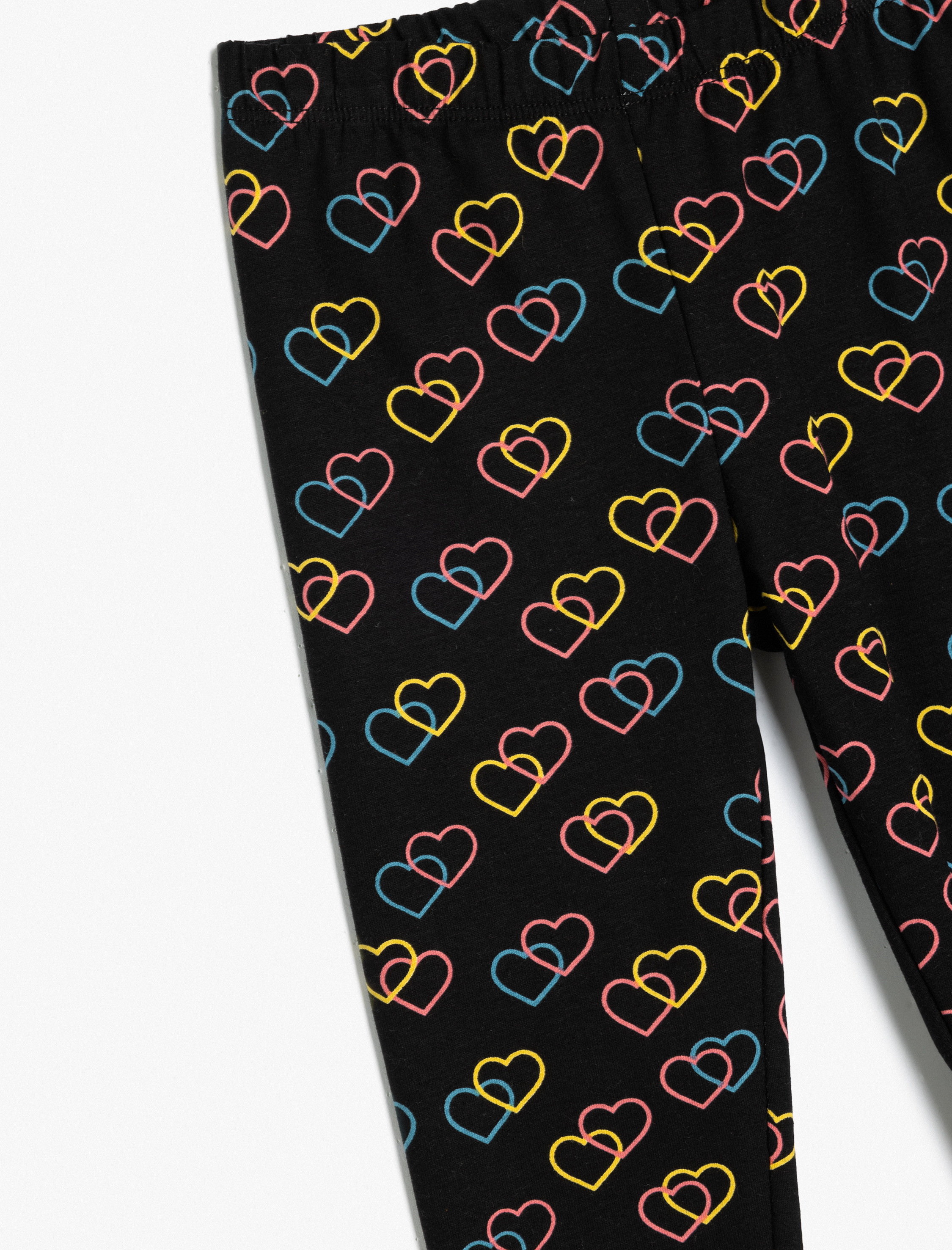  Kız Çocuk Kalpli Tayt Beli Lastikli Pamuklu