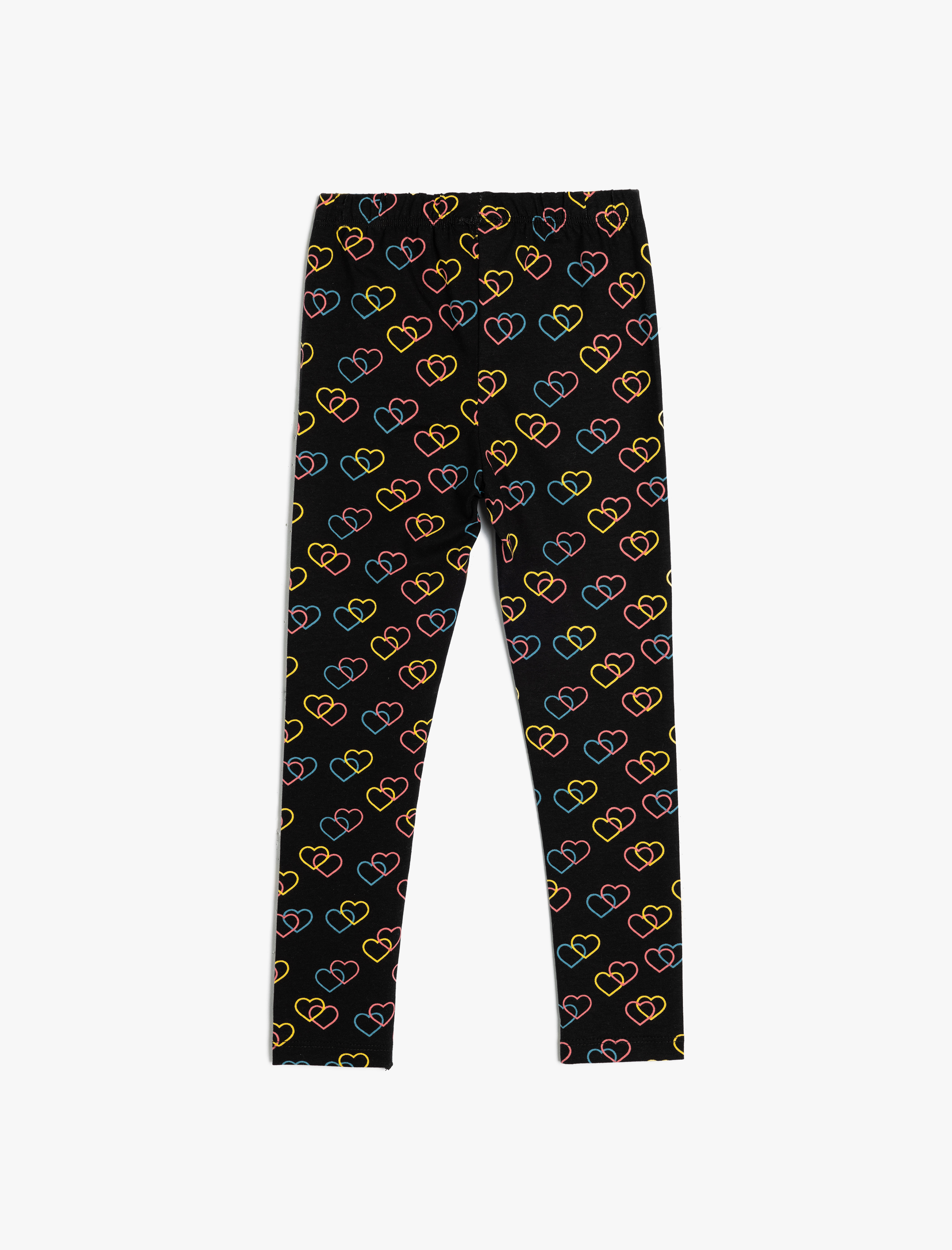  Kız Çocuk Kalpli Tayt Beli Lastikli Pamuklu