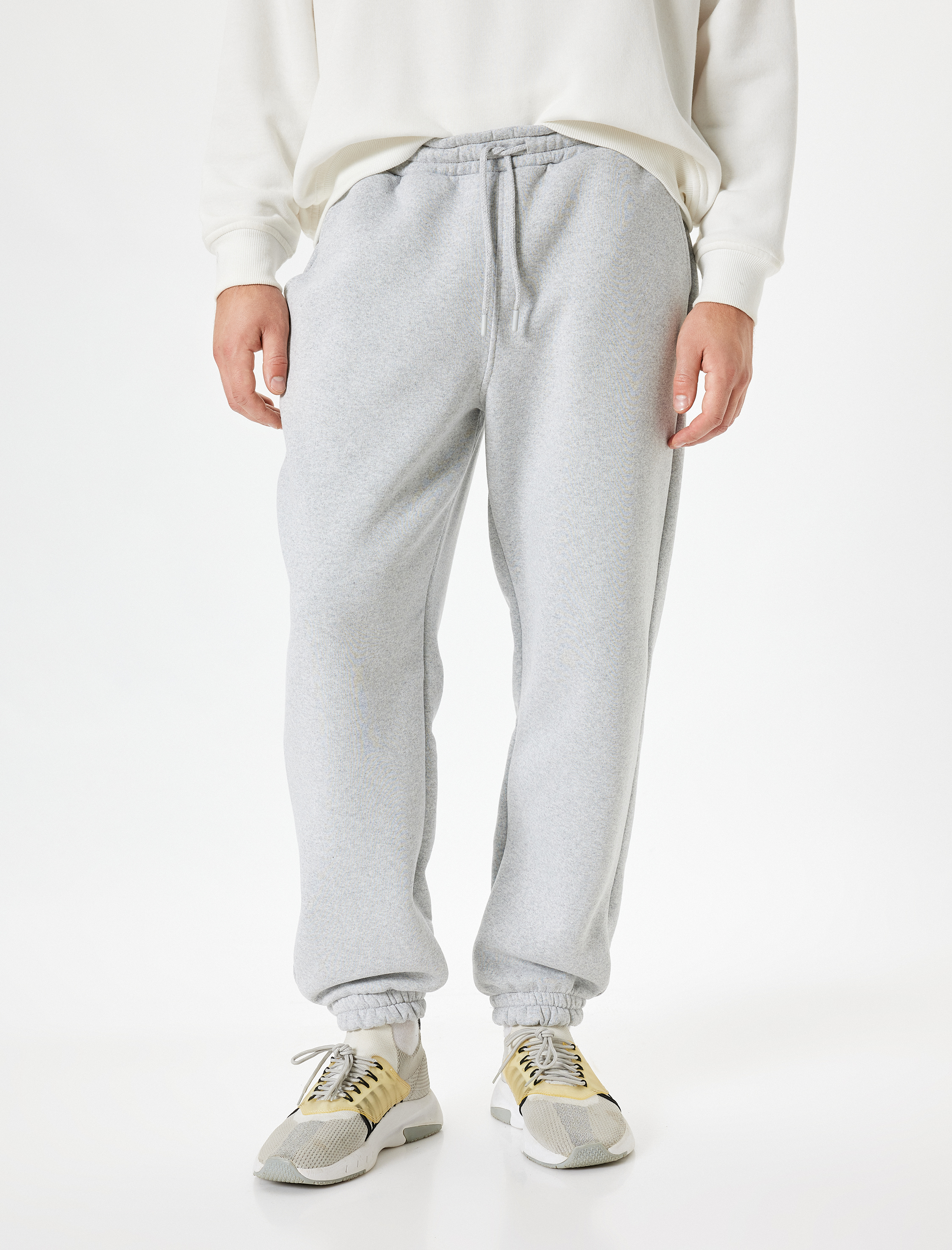   Beli Bağcıklı Cep Detaylı Şardonlu Jogger Spor Eşofman Altı