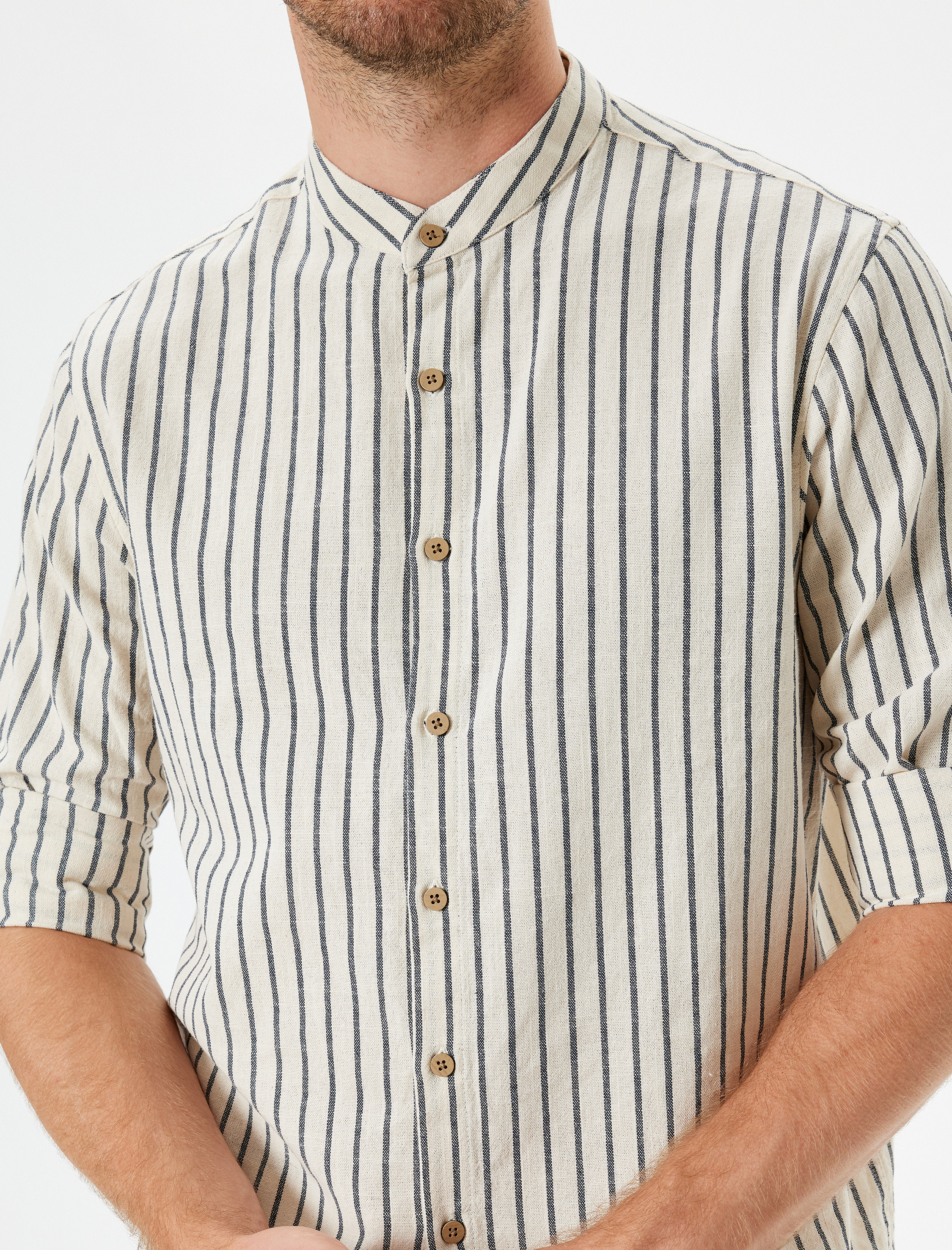   Hakim Yaka Regular Fit Uzun Kollu Pamuklu Klasik Gömlek