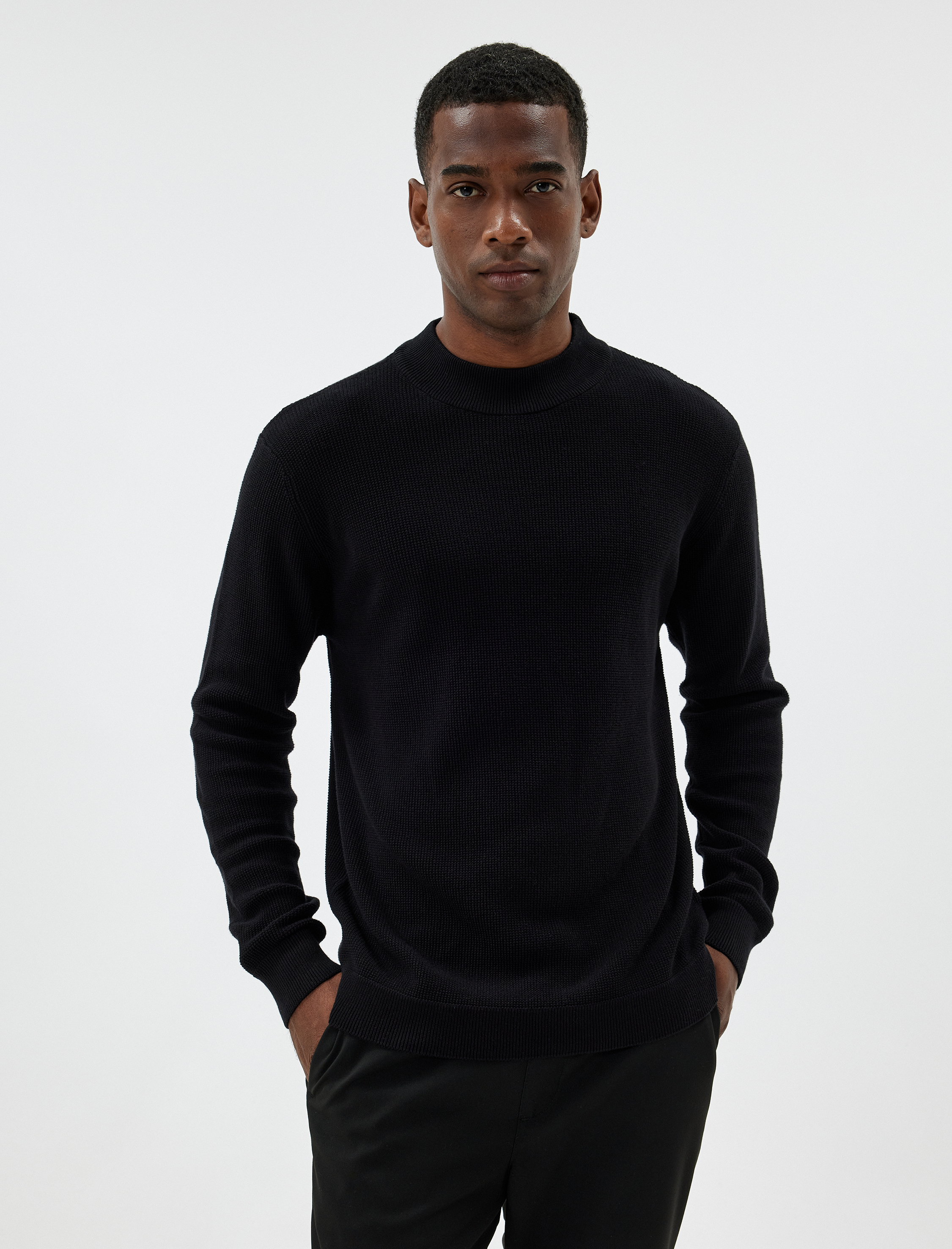   Yarım Balıkçı Yaka Kazak Triko Basic Pamuklu