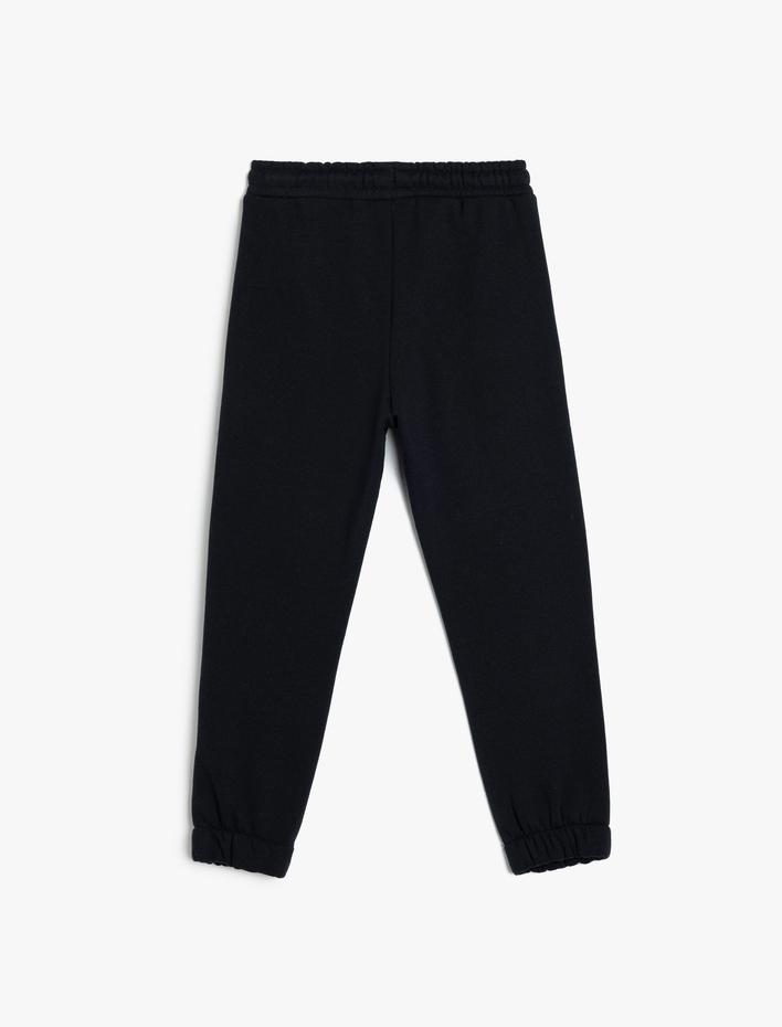 Erkek Çocuk Jogger Eşofman Altı Baskı Detaylı Beli Bağlamalı Cepli Şardonlu