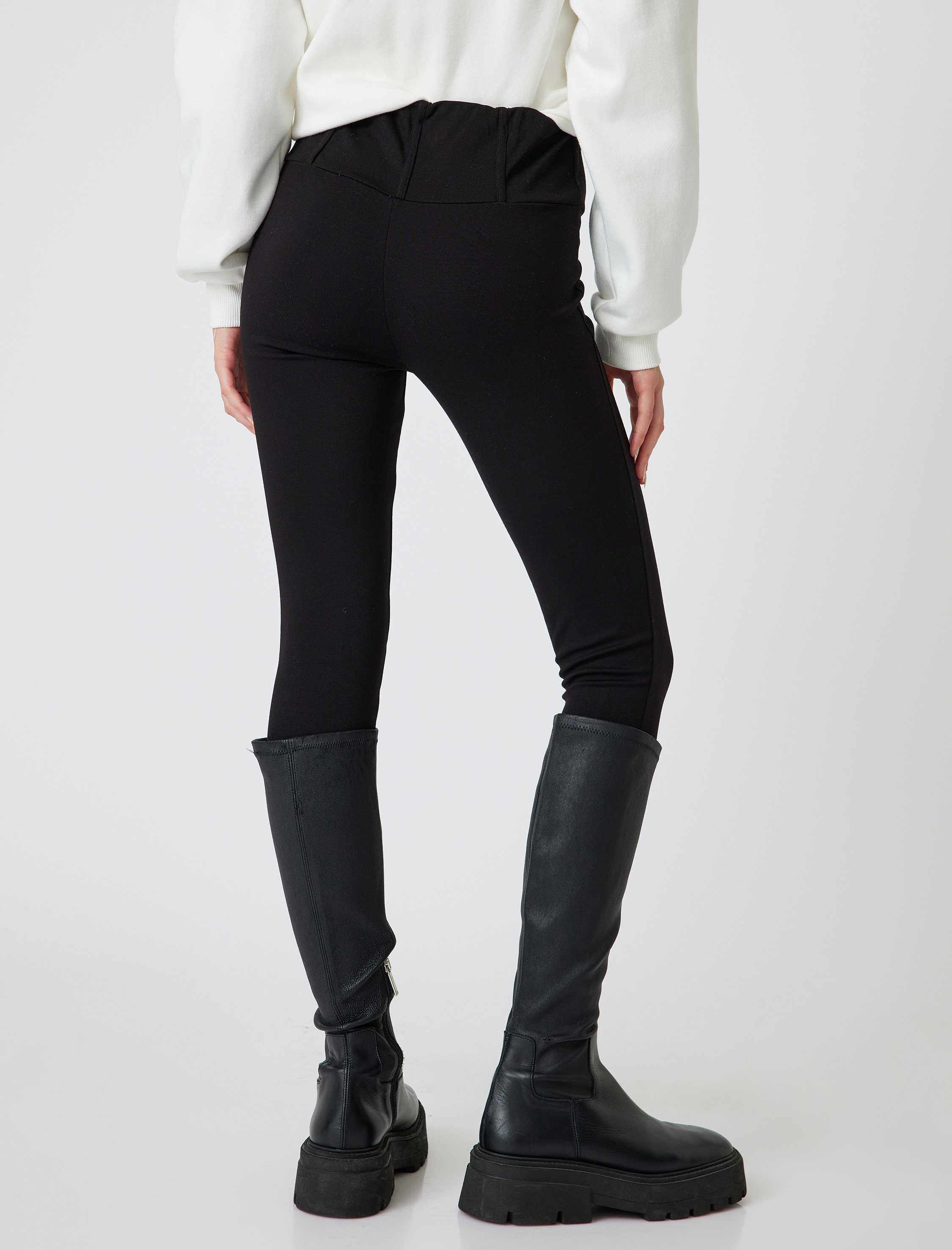   Yüksek Bel Tayt İnterlok Çelik Korse Görünümlü Skinny Fit