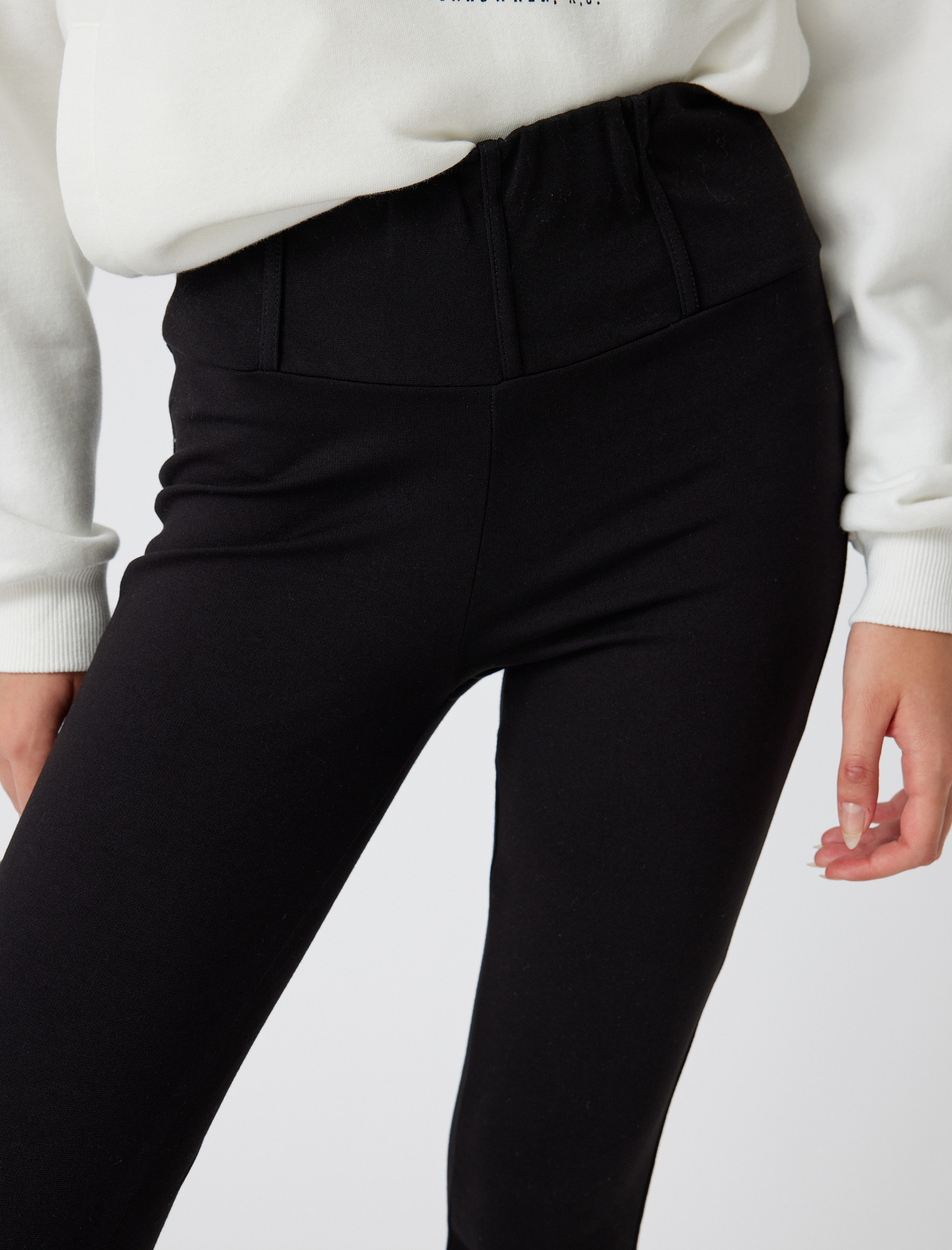   Yüksek Bel Tayt İnterlok Çelik Korse Görünümlü Skinny Fit