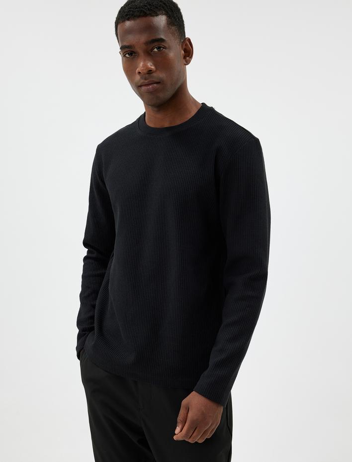  Bisiklet Yaka Kazak Dokulu Pamuk Karışımlı