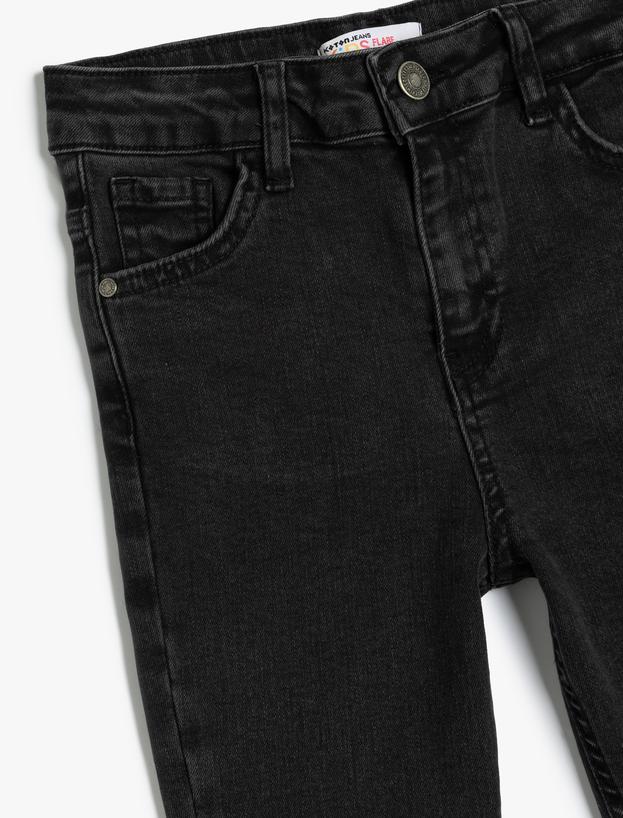 Dar Kesim İspanyol Paça Kot Pantolon - Flare Jean_2