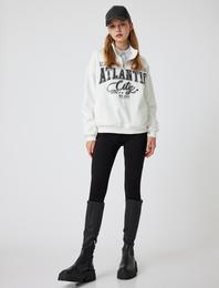 Yüksek Bel Tayt İnterlok Çelik Korse Görünümlü Skinny Fit
