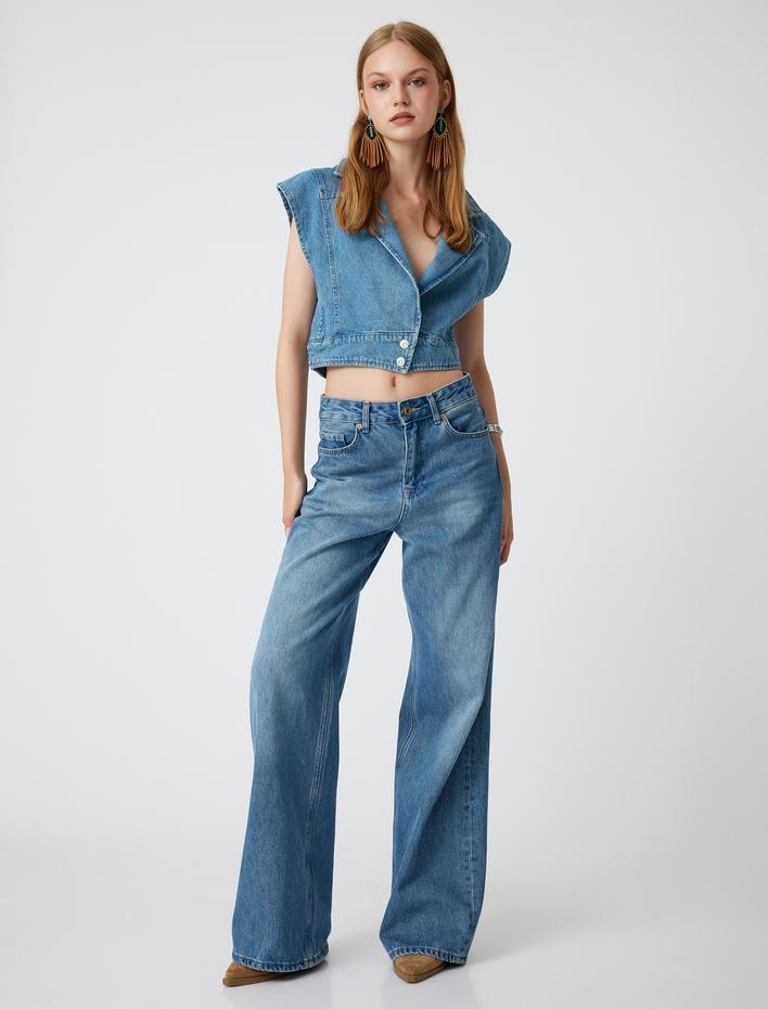  Kot Yelek Kruvaze Yaka Düğmeli Kolsuz Rahat Kalıp