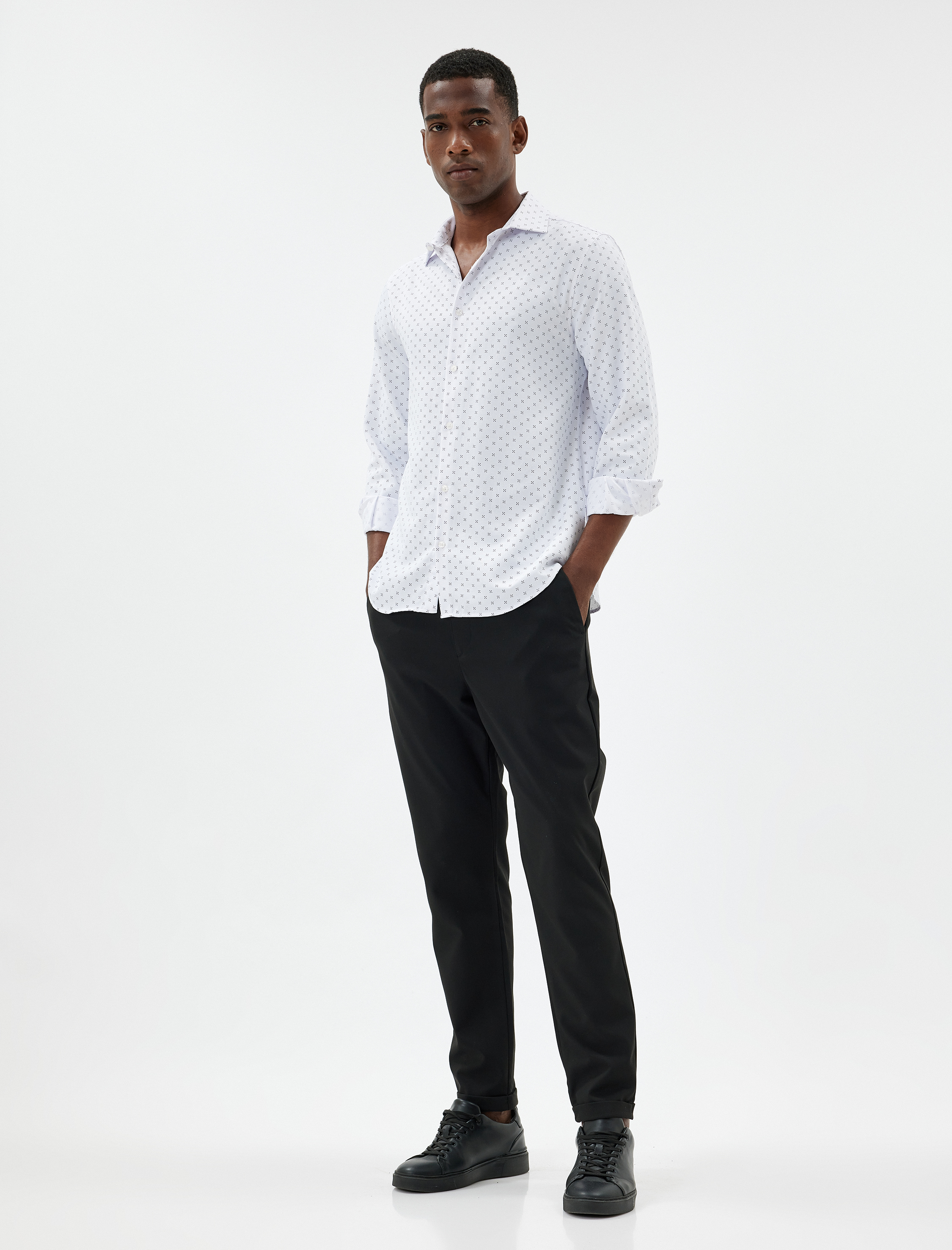 Regular Fit Gömlek Uzun Kollu Pamuk Karışımlı