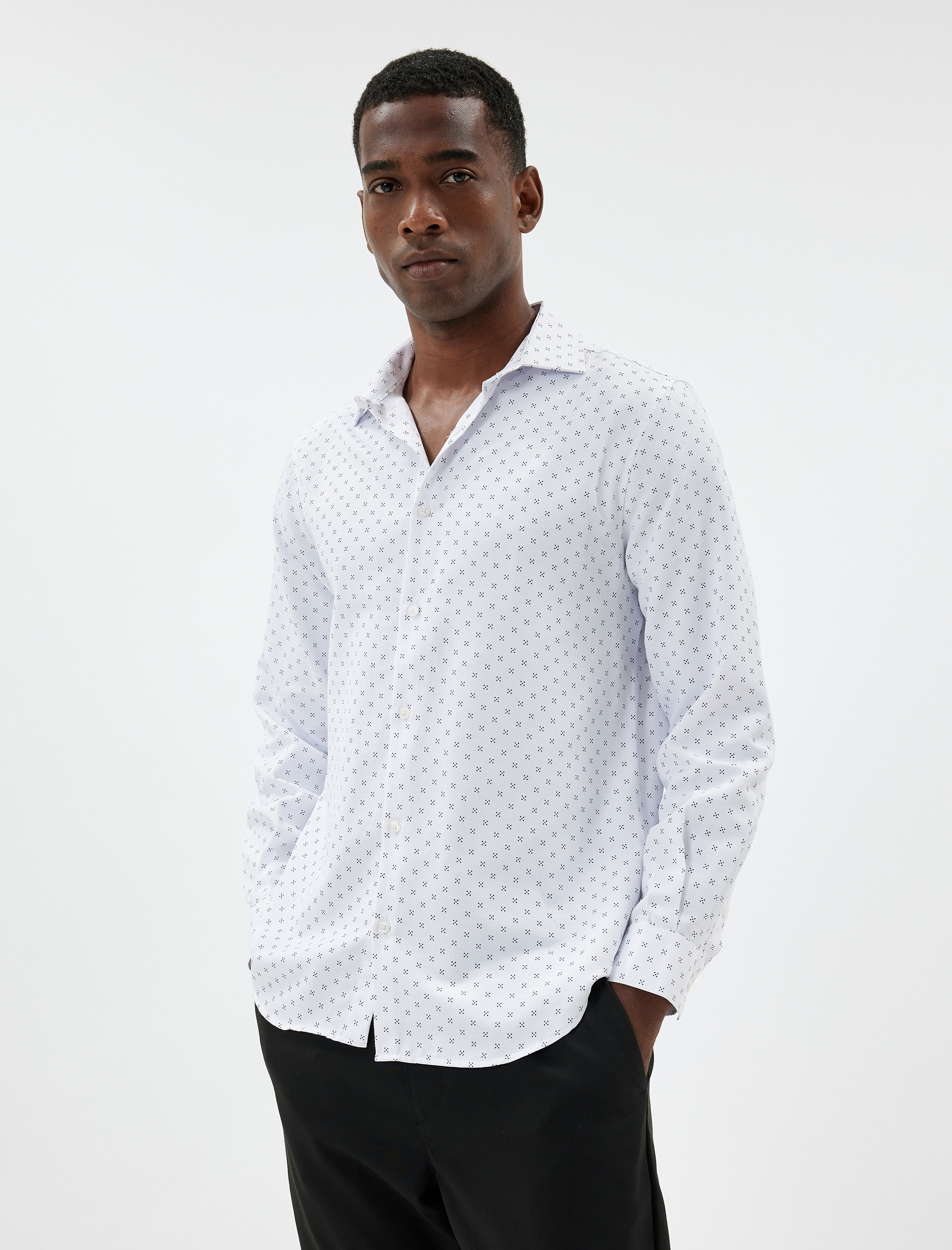 Regular Fit Gömlek Uzun Kollu Pamuk Karışımlı