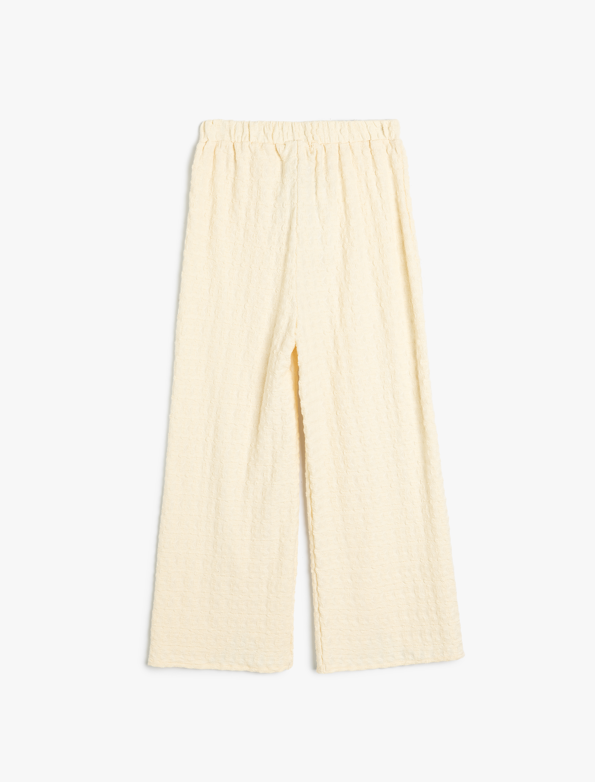  Kız Çocuk Palazzo Pantolon Yırtmaç Detaylı Beli Lastikli