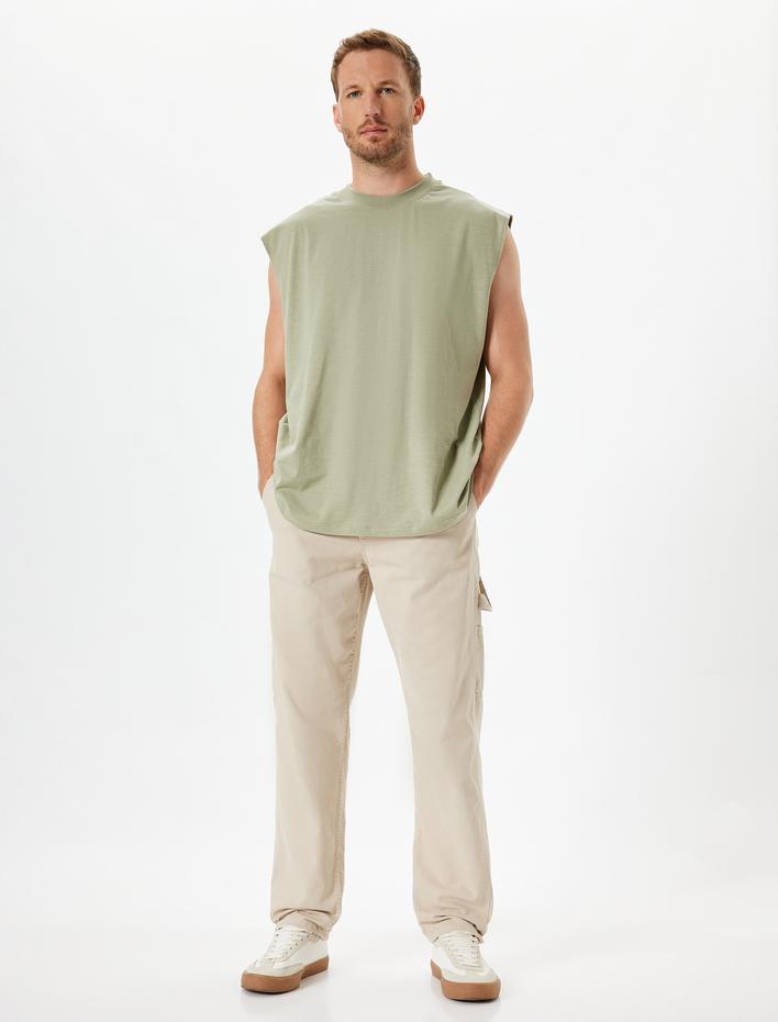  Basic Atlet Bisiklet Yaka Kolsuz Pamuklu