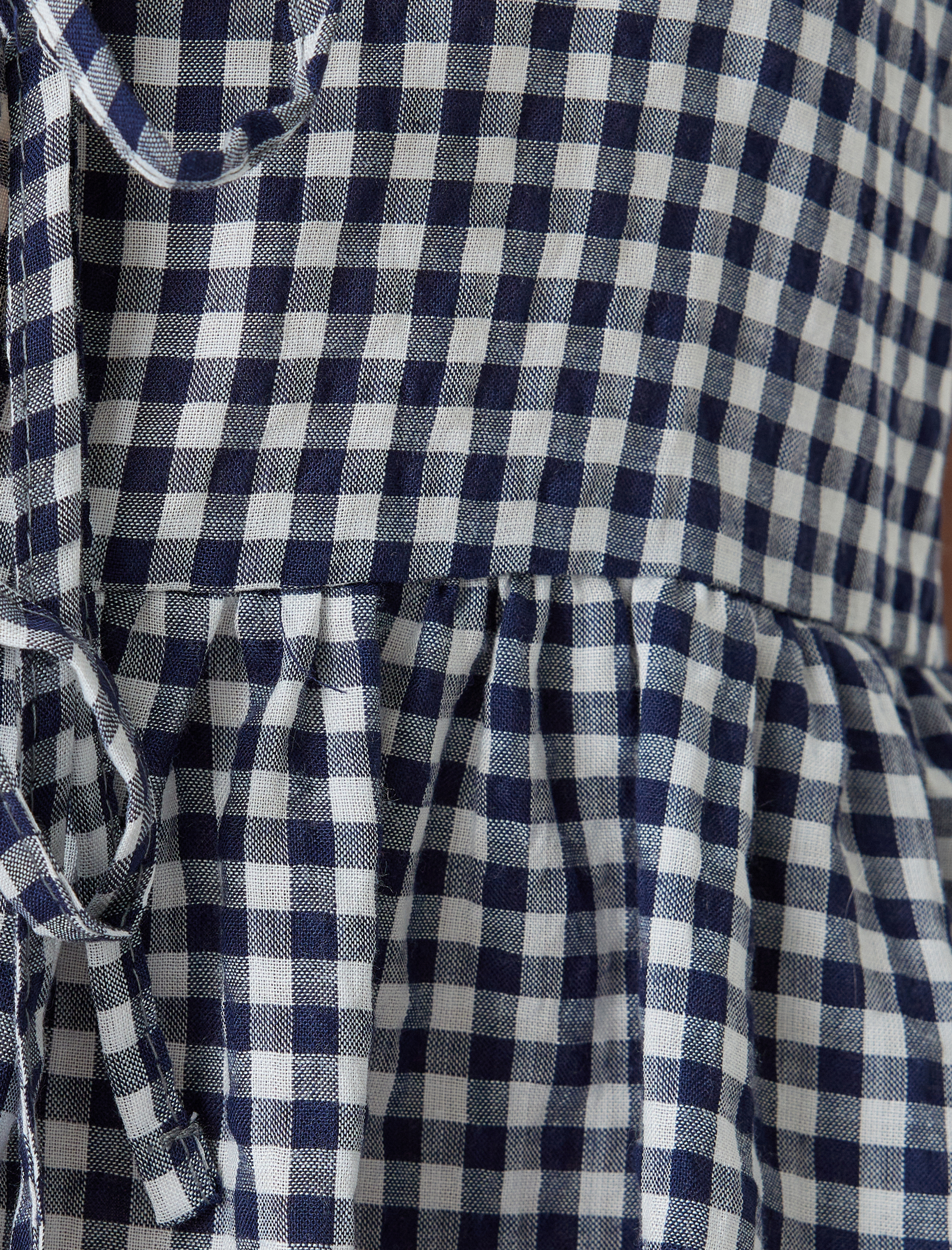 Balon Kol Bluz Volanlı Bağcıklı Slim Fit Pötikareli