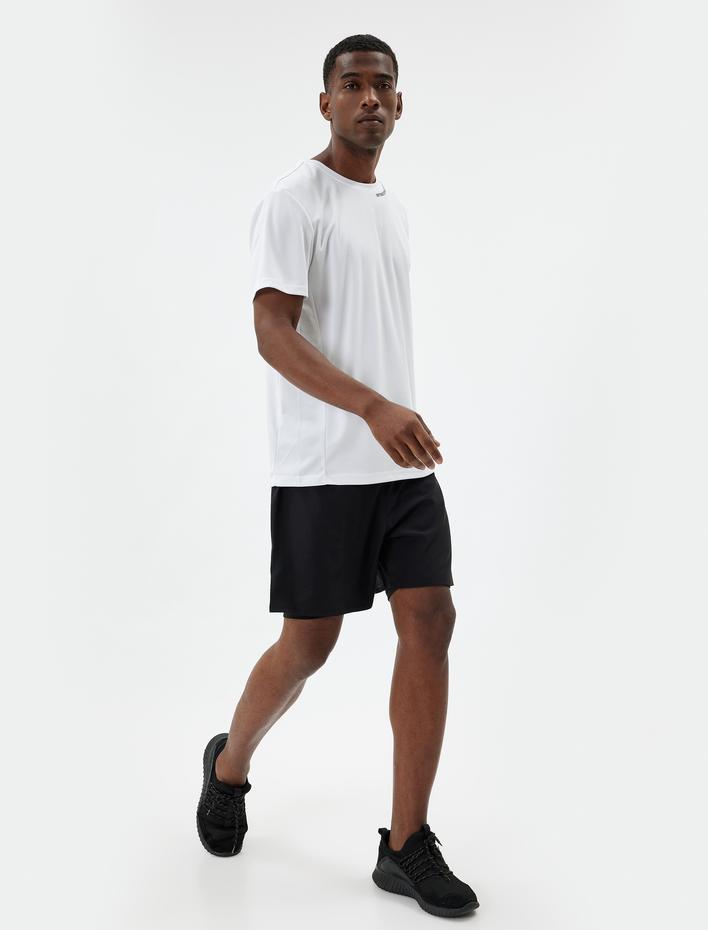  Spor Tişört Slogan Baskılı Kısa Kollu Bisiklet Yaka