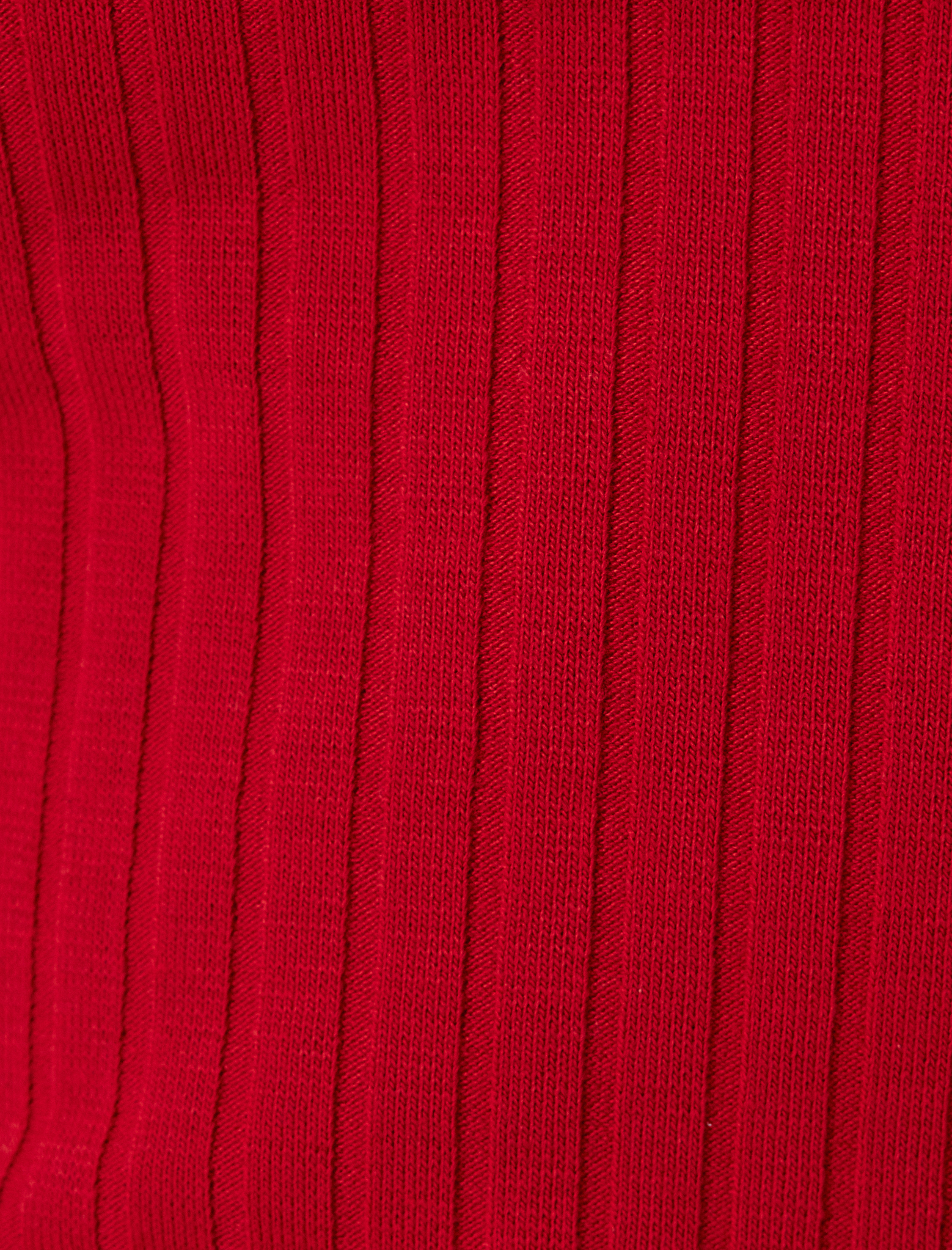   Yuvarlak Yaka Ribanalı Slim Fit Fırfırlı Karpuz Kol Tişört