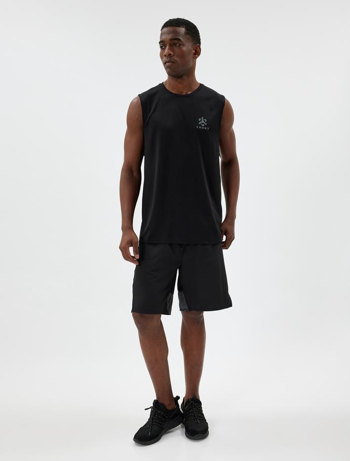  Renk Bloklu Cep Detaylı Beli Lastikli Spor Şort