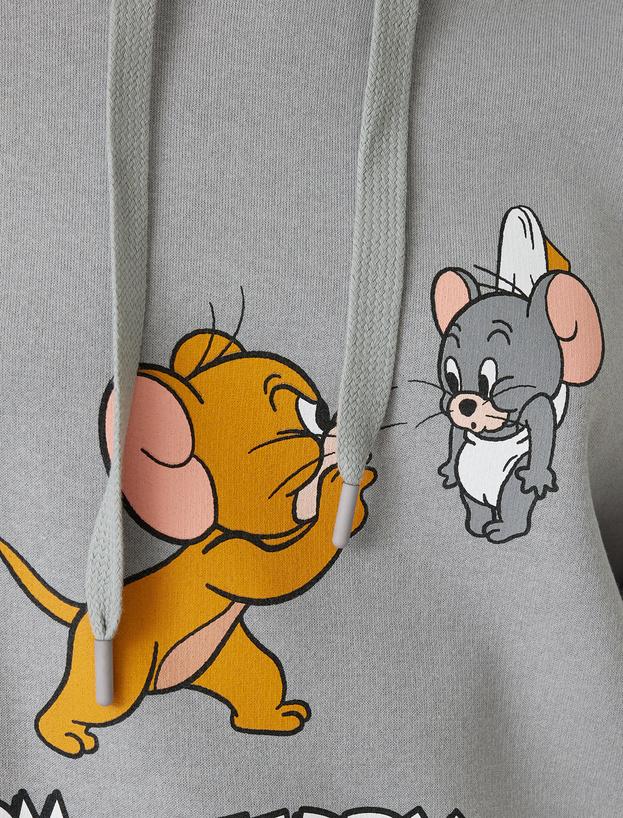 Tom ve Jerry Oversize Kapüşonlu Sweatshirt Lisanslı Baskılı_5