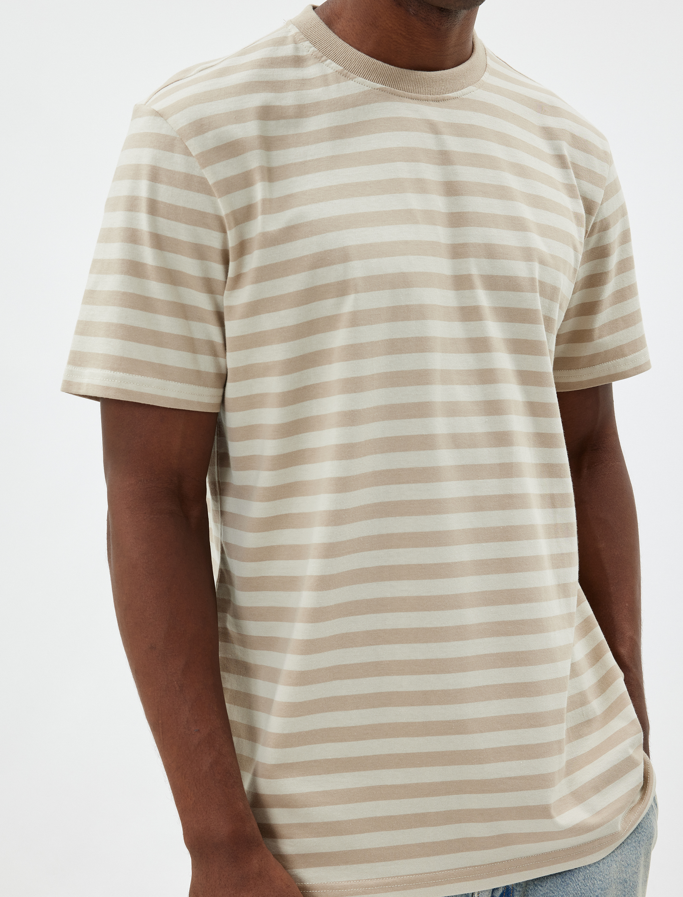   Basic Tişört Bisiklet Yaka Kısa Kollu Pamuklu