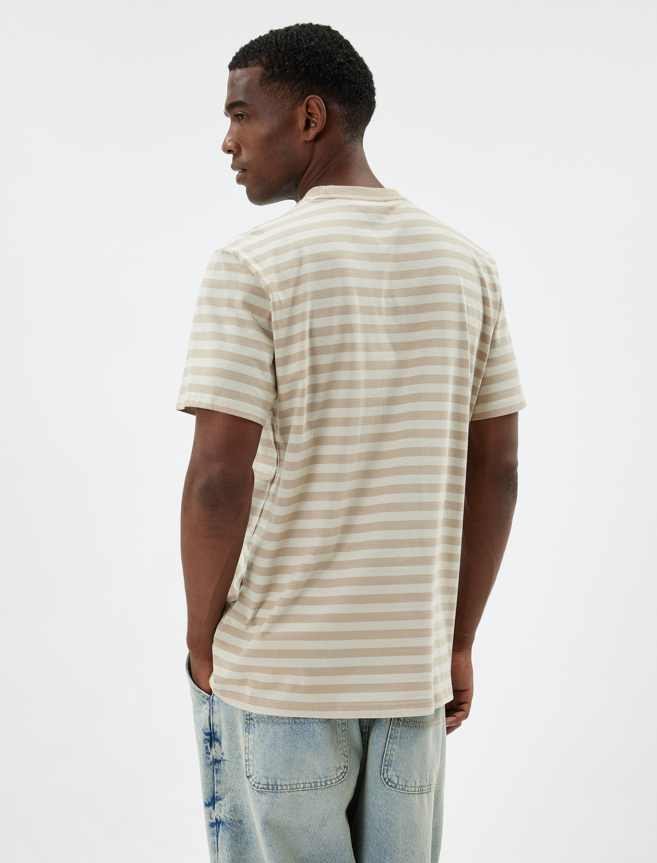   Basic Tişört Bisiklet Yaka Kısa Kollu Pamuklu