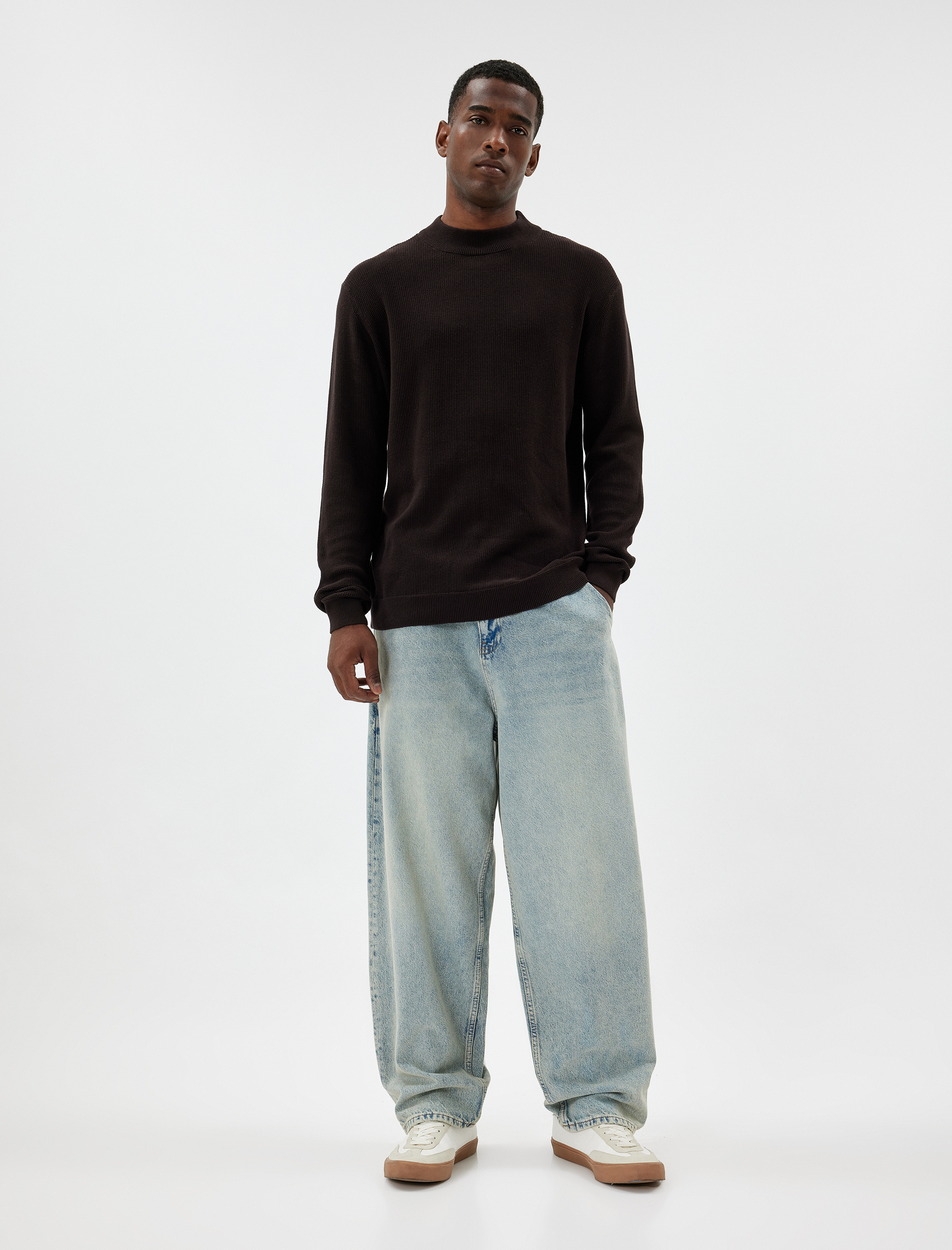   Yarım Balıkçı Yaka Kazak Triko Basic Pamuklu