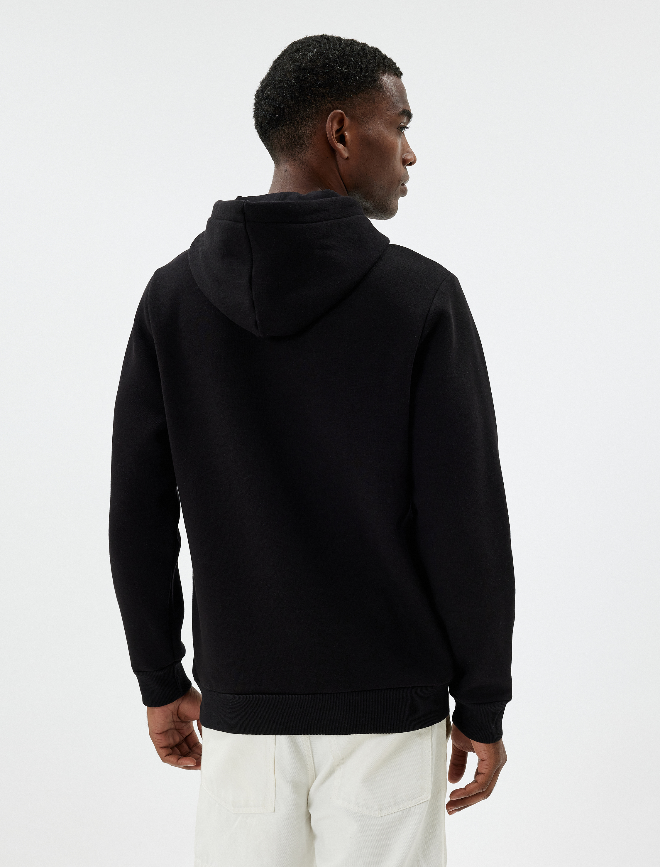   Şardonlu Pamuk Karışımlı Basic Kapşonlu Sweatshirt